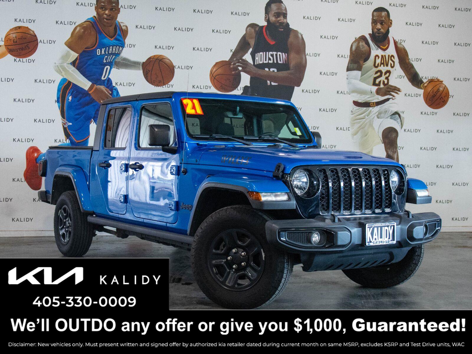 Hydro Blue Pearlcoat 2021 Jeep Gladiator Pickup Truck Four-Wheel Drive 8-Speed Automatic