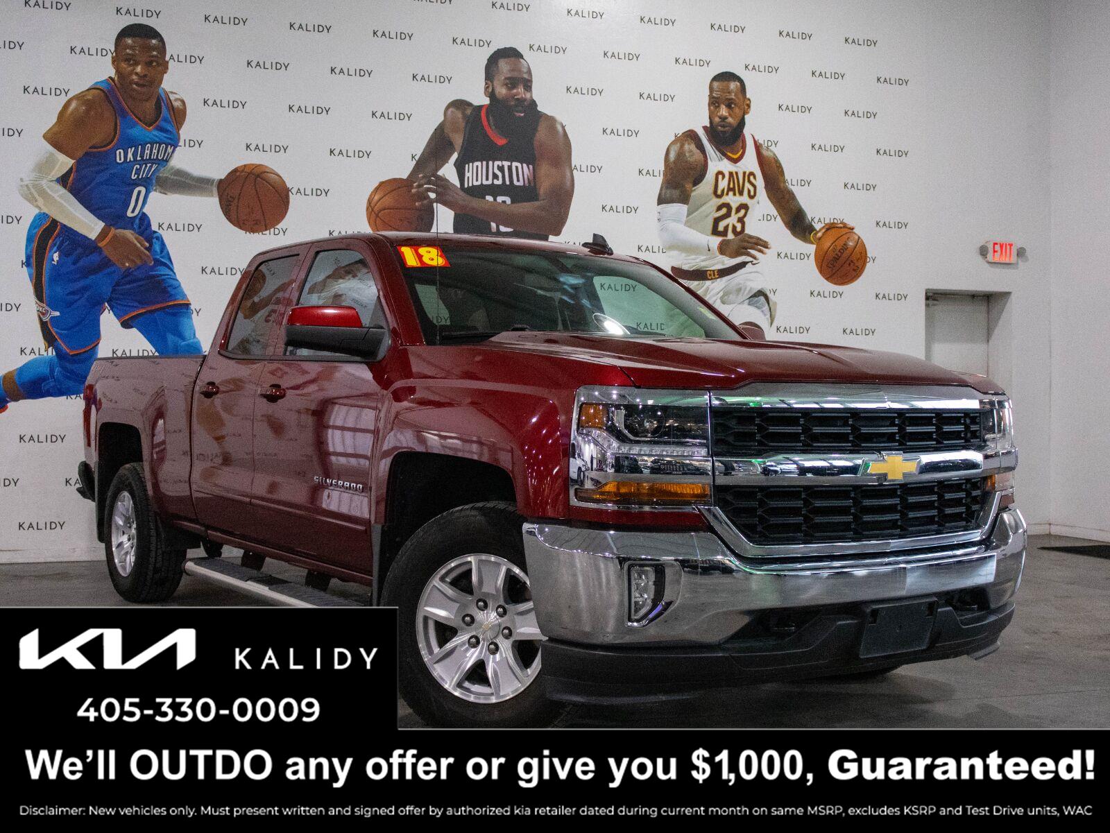 Cajun Red Tintcoat 2018 Chevrolet Silverado 1500 Pickup Truck Four-Wheel Drive 6-Speed Automatic