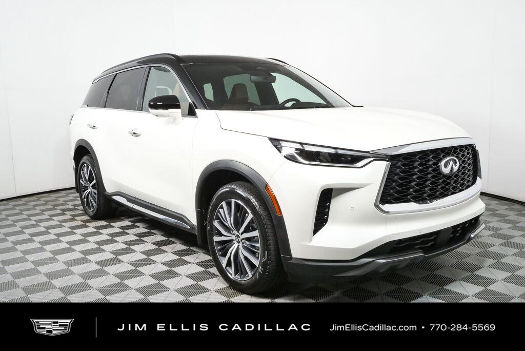 Majestic White/Black Obsidian 2025 INFINITI QX60 SUV / Crossover All-Wheel Drive Automatic