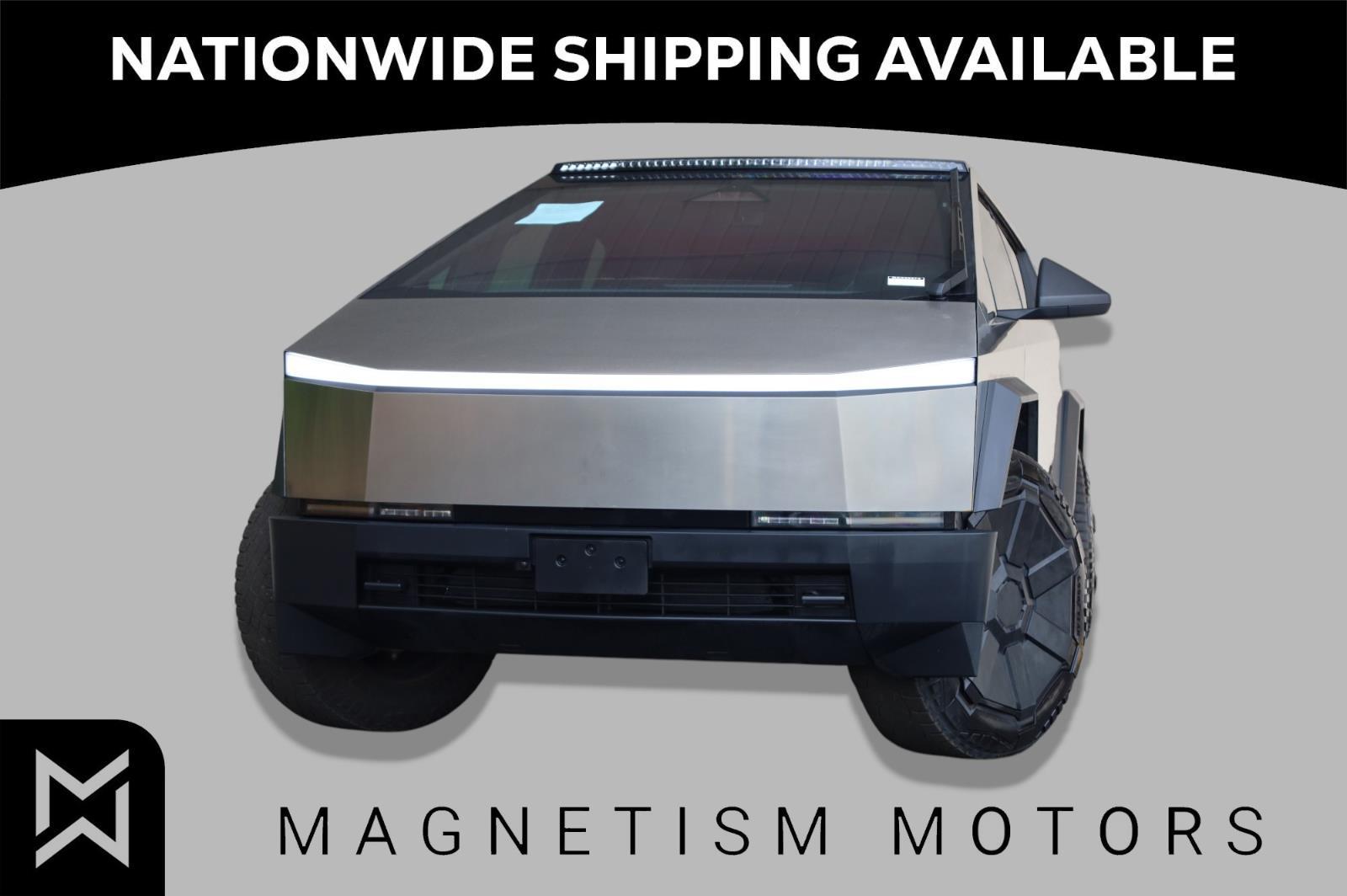 Gray (Stainless Steel) 2024 Tesla Cybertruck Cyberbeast Crew Cab AWD Pickup Truck All-Wheel Drive Automatic