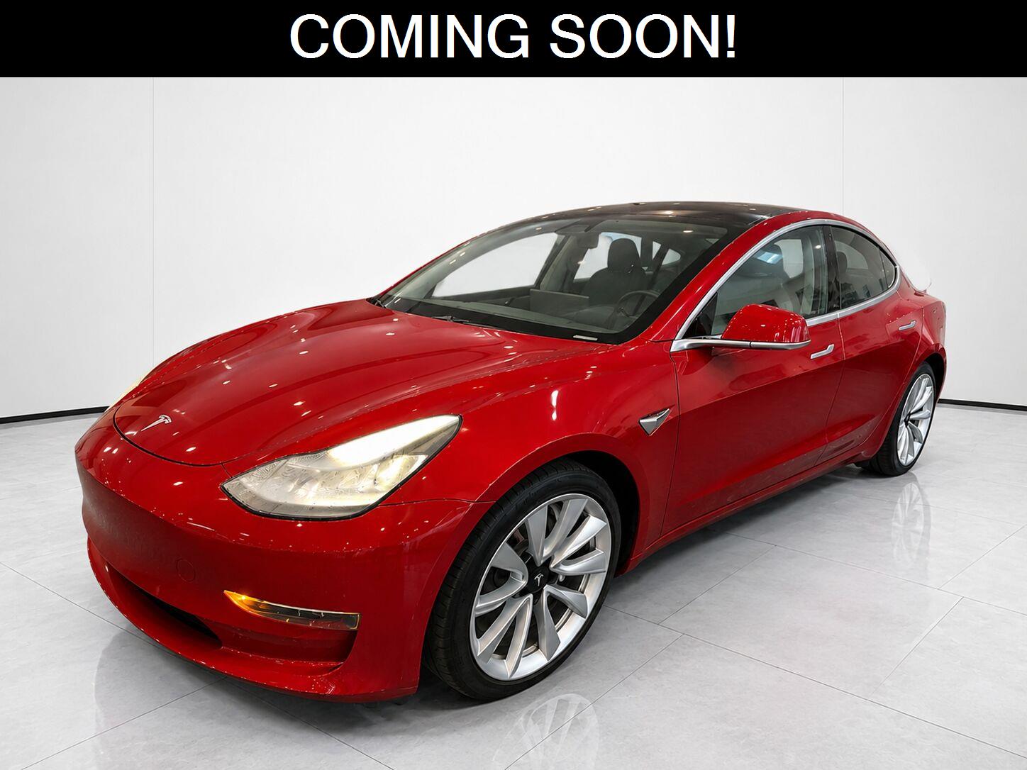 Red Multi-Coat 2018 Tesla Model 3 Sedan All-Wheel Drive Automatic
