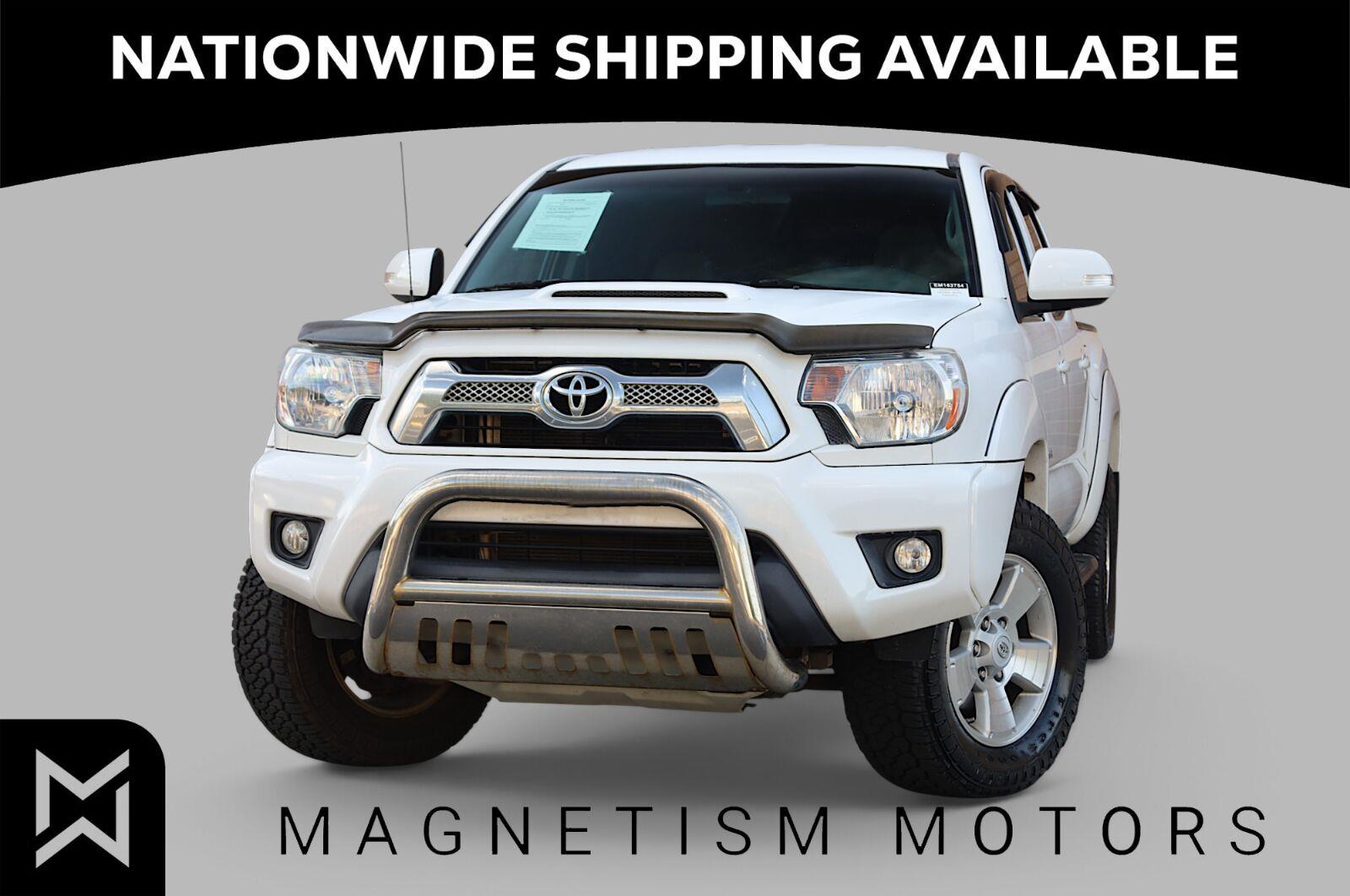 Super White 2014 Toyota Tacoma Pickup Truck Four-Wheel Drive Automatic