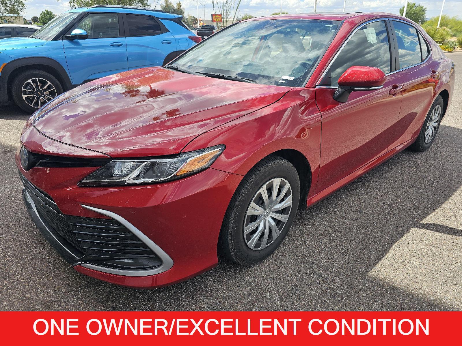 Supersonic Red 2023 Toyota Camry Hybrid LE FWD Sedan Front-Wheel Drive Continuously Variable Transmission