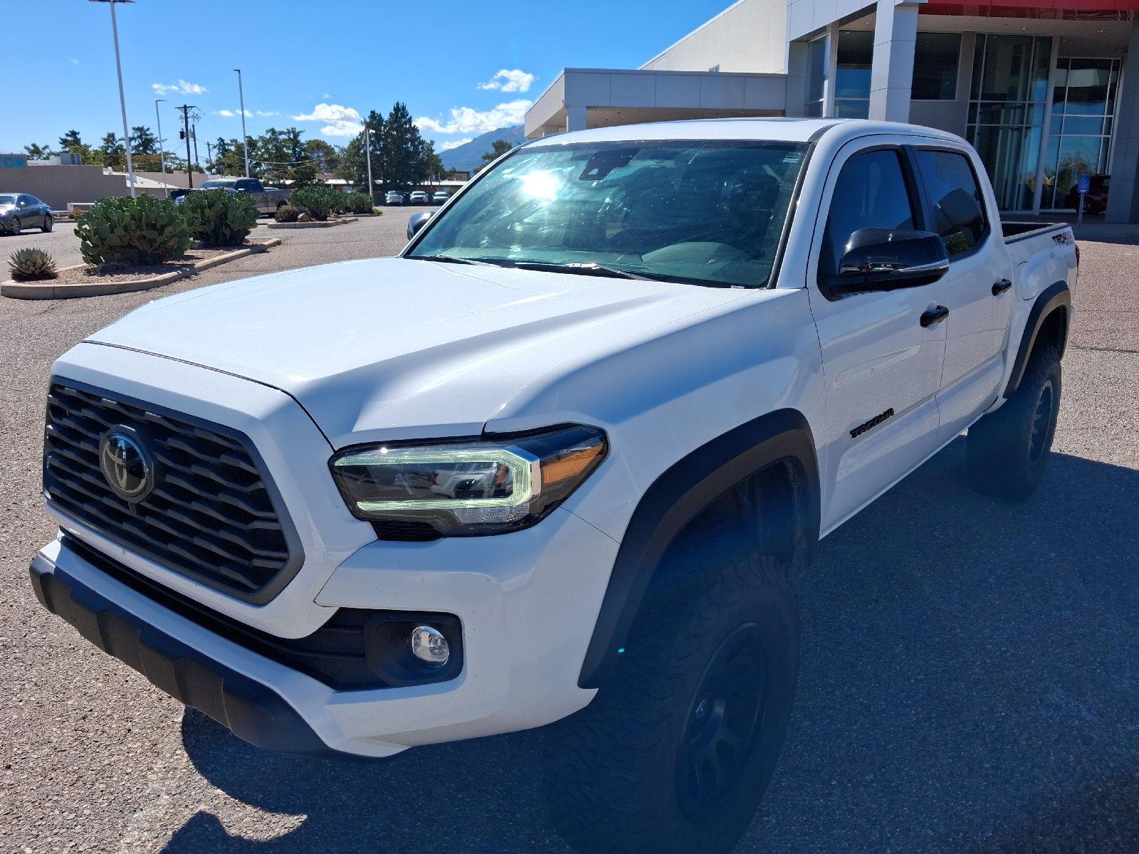 White 2022 Toyota Tacoma Pickup Truck Four-Wheel Drive Manual