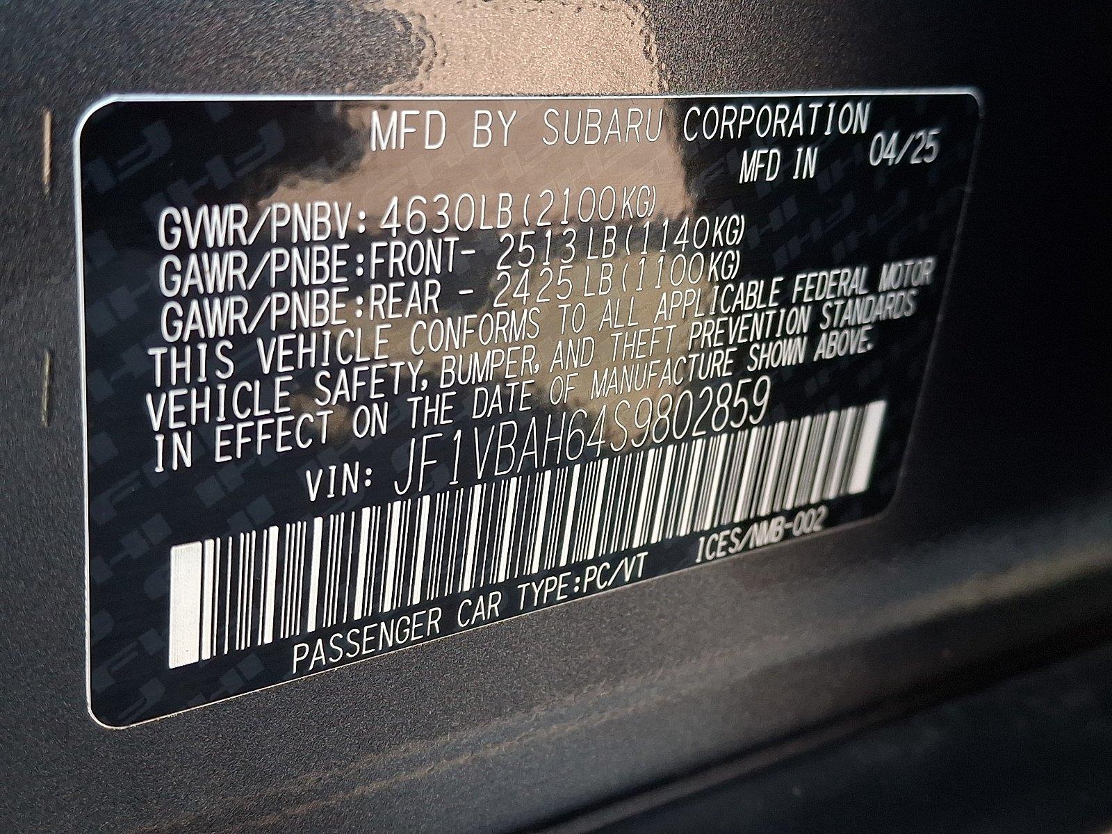 Used 2025 Subaru WRX Sedan