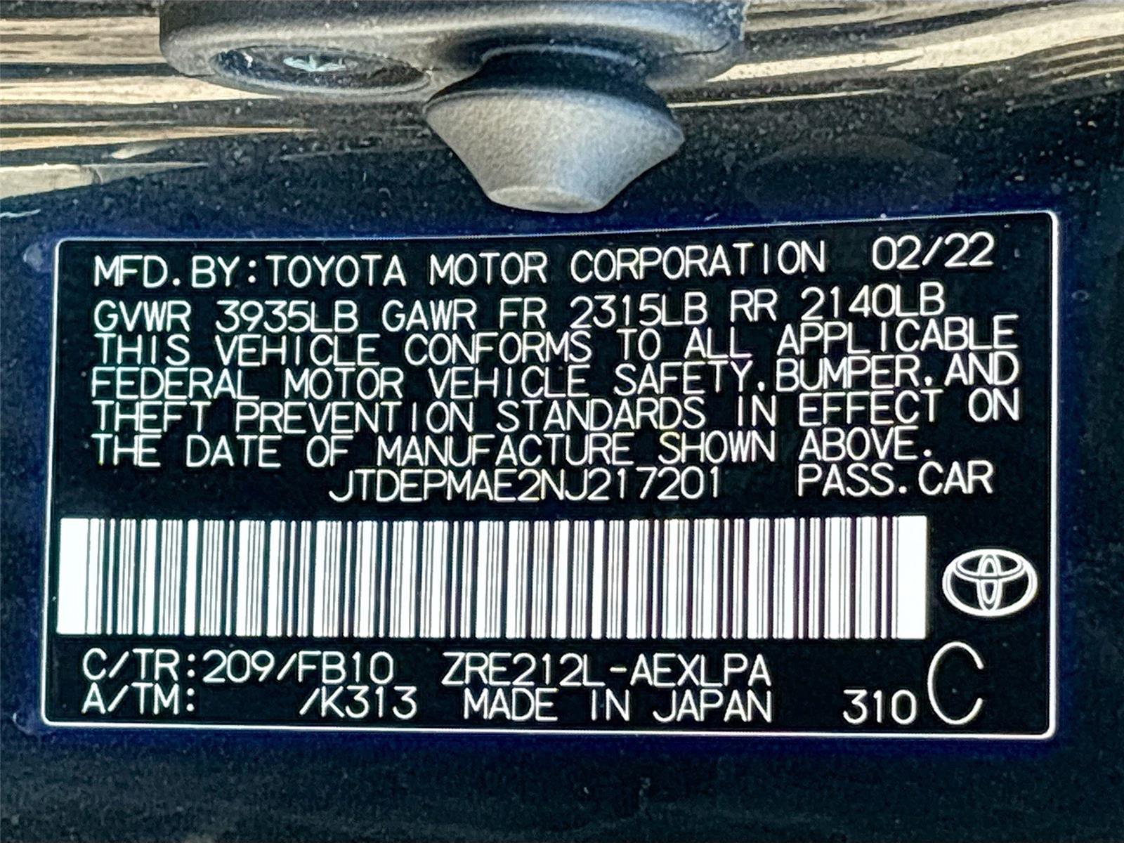 2022 Toyota Corolla LE