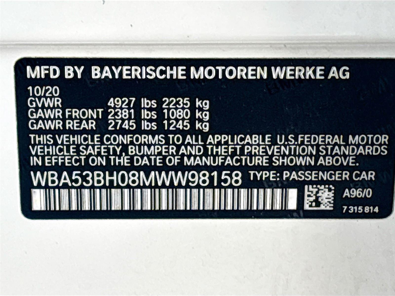 2021 BMW 5 Series 530i