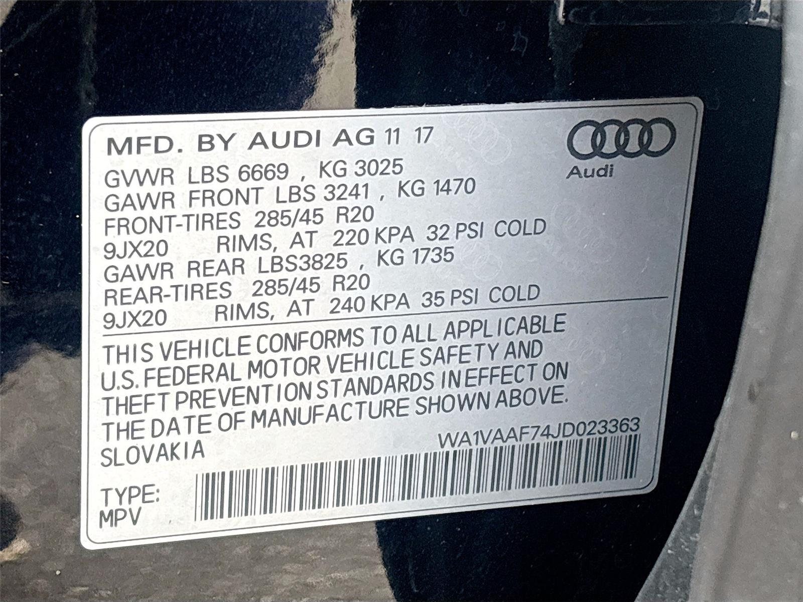 2018 Audi Q7 Prestige
