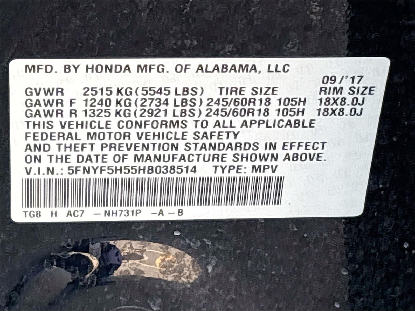 2017 Honda Pilot EX-L