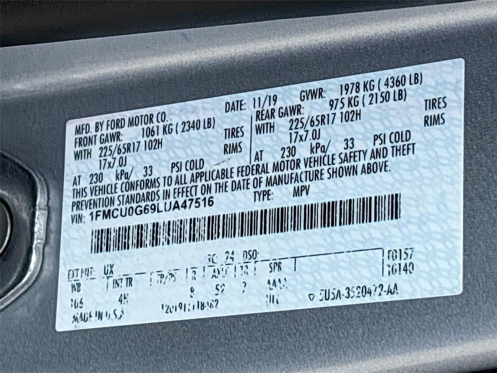 2020 Ford Escape SE