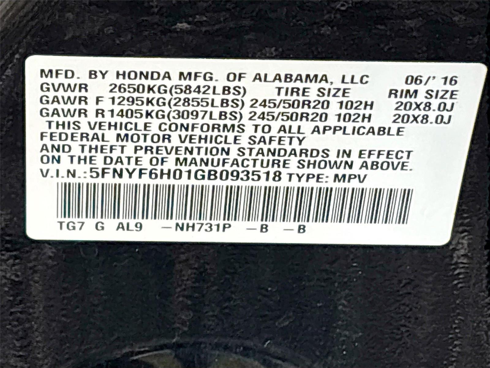 2016 Honda Pilot Elite