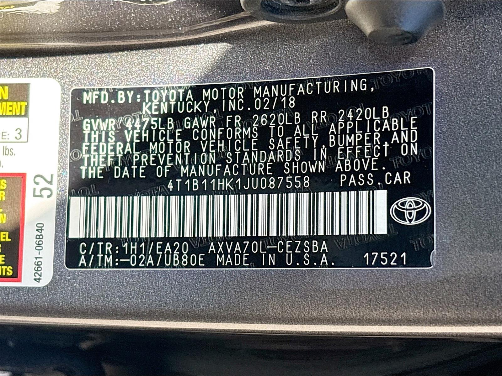 2018 Toyota Camry SE