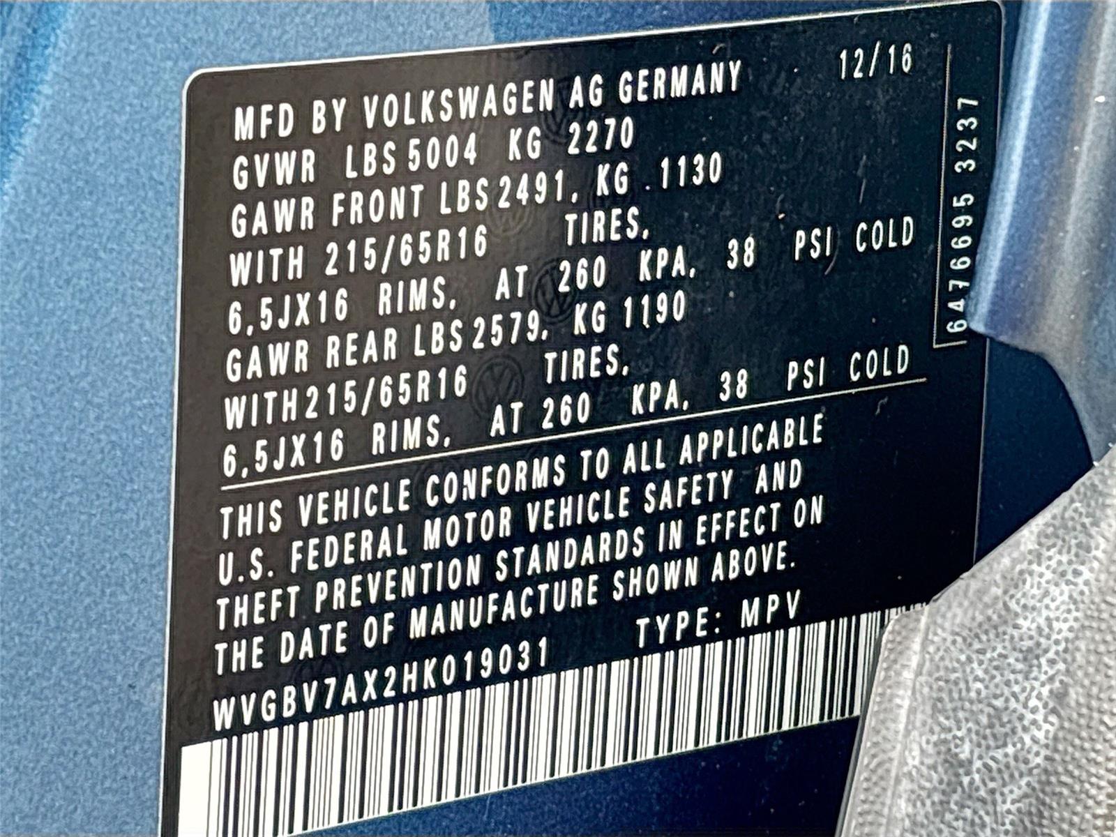 2017 Volkswagen Tiguan S