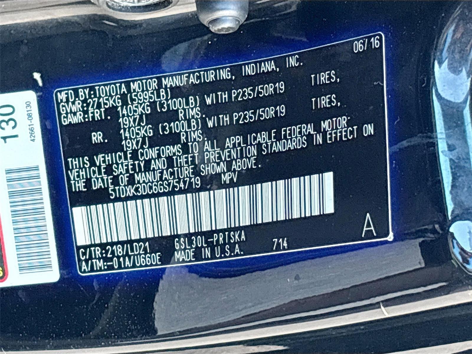 2016 Toyota Sienna SE Premium
