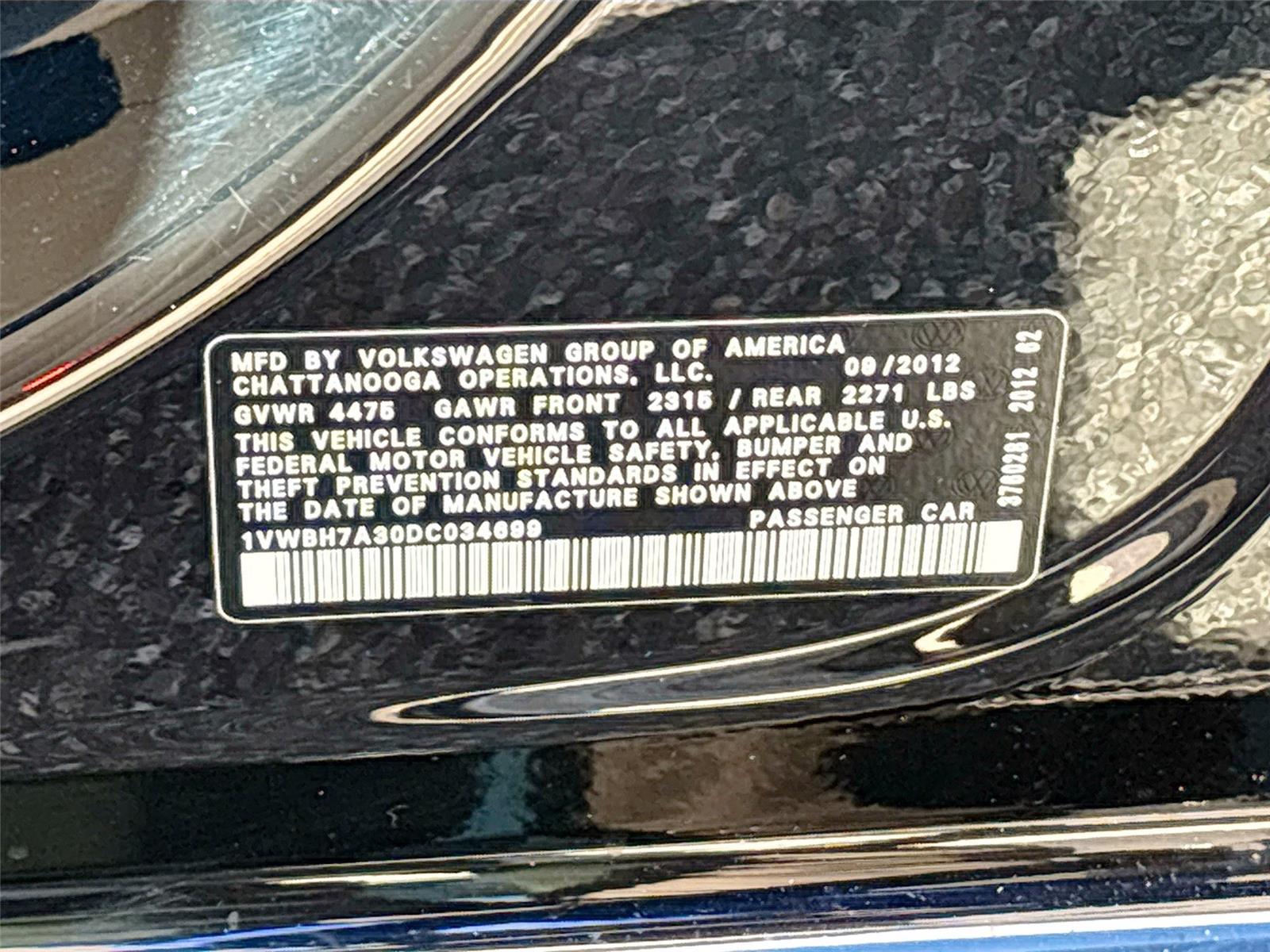 2013 Volkswagen Passat SE