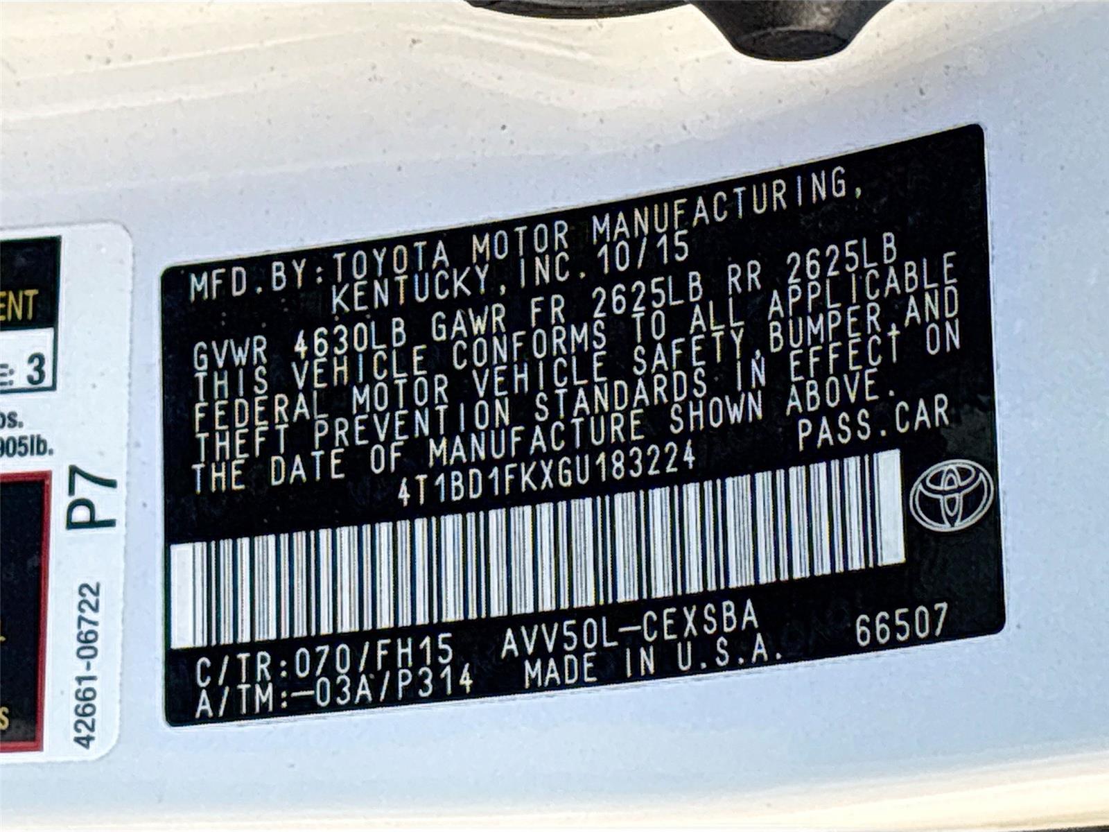 2016 Toyota Camry Hybrid SE