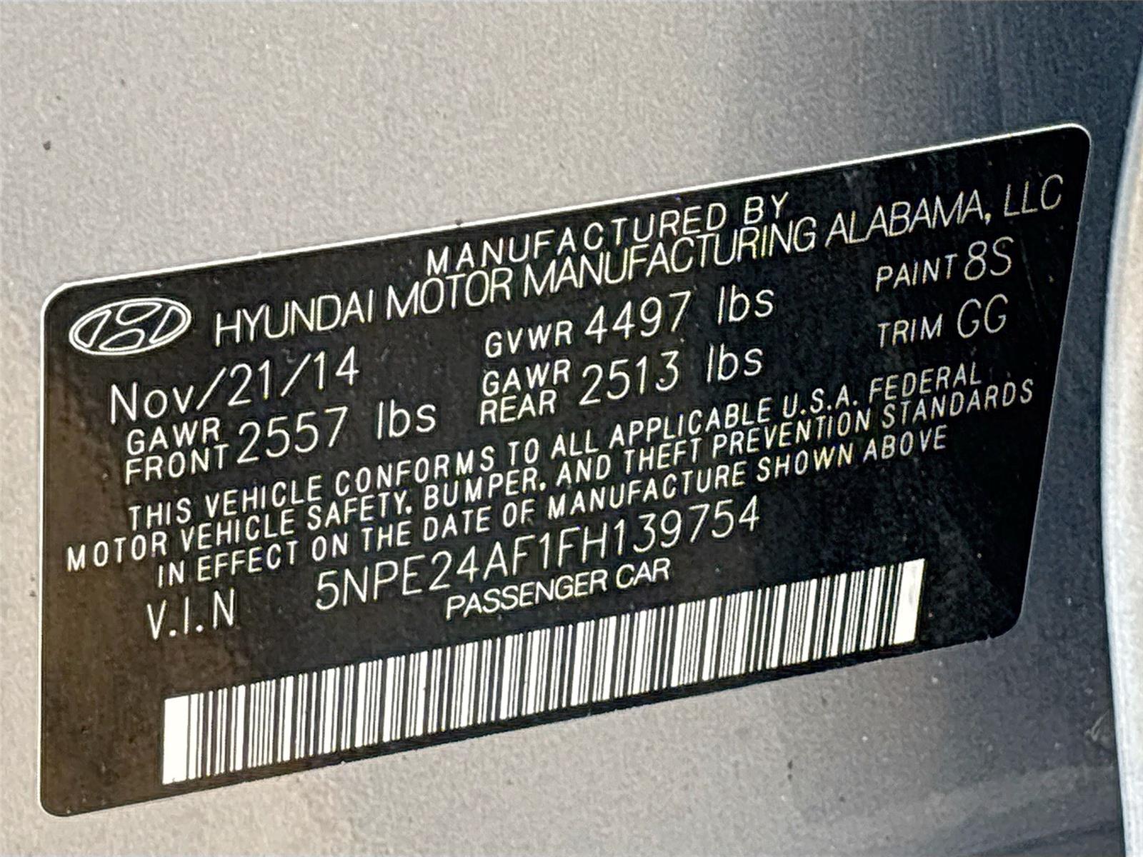 2015 Hyundai Sonata 2.4L SE