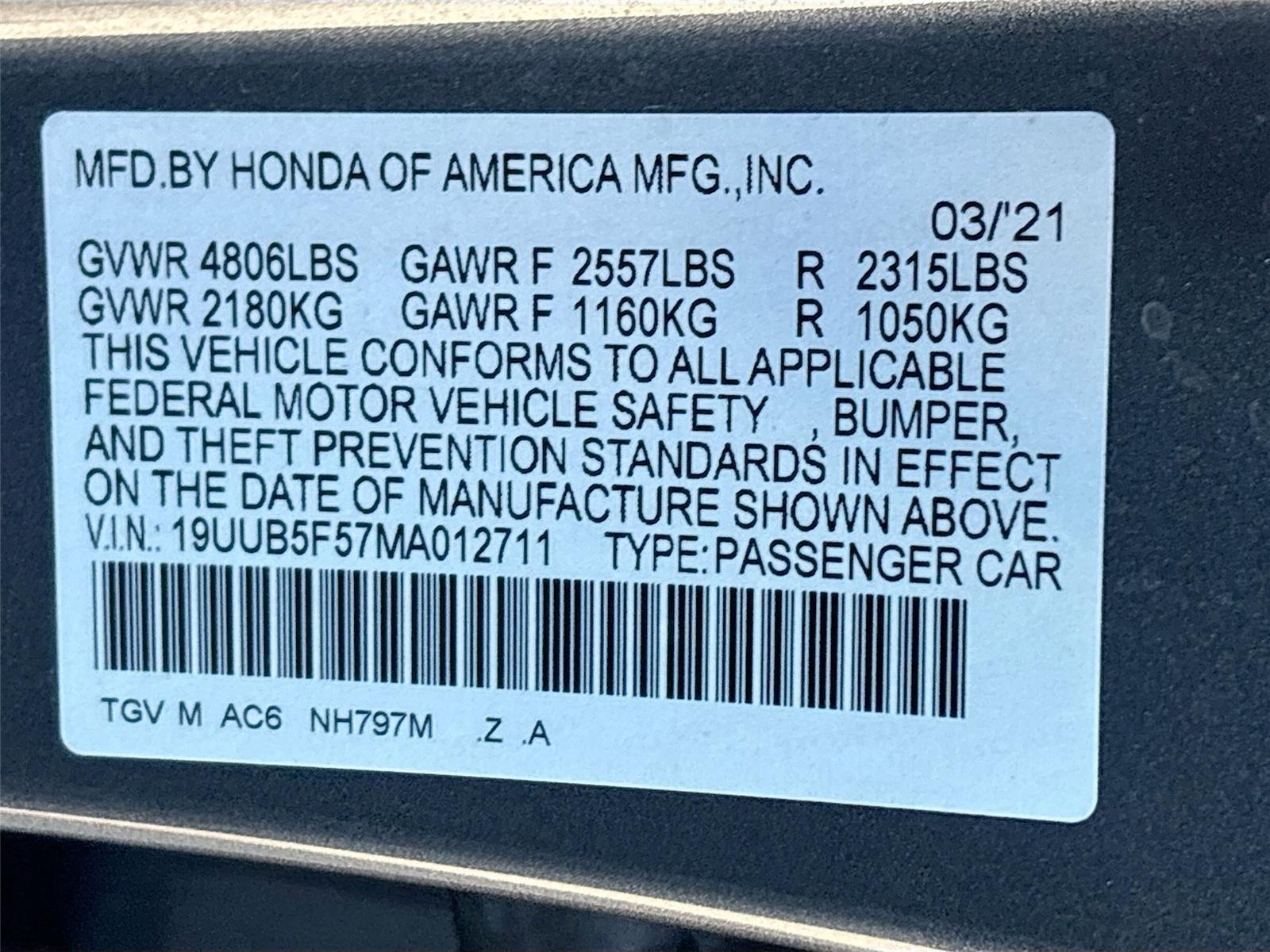 2021 Acura TLX w/A-Spec Package