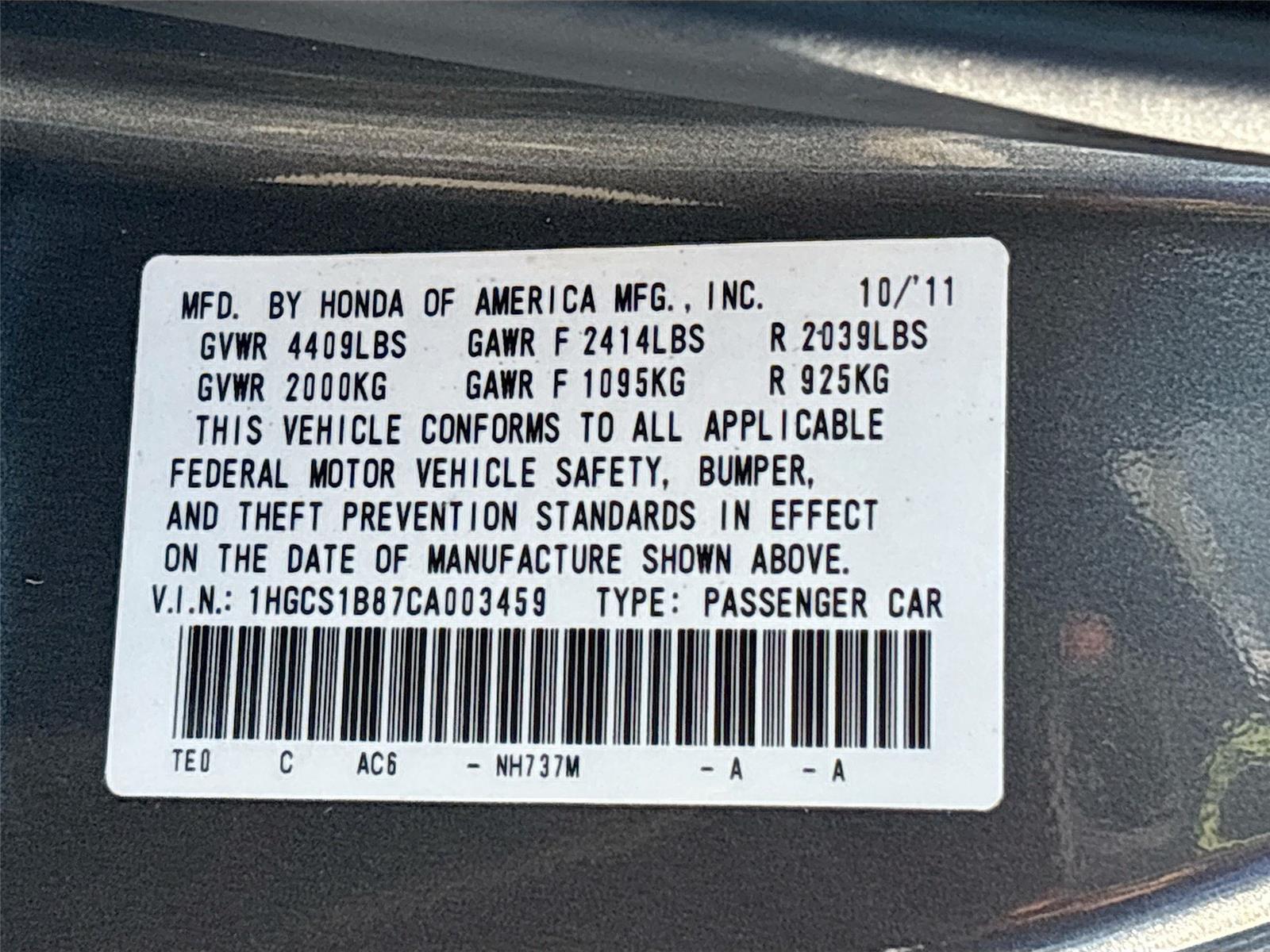 2012 Honda Accord Cpe EX-L