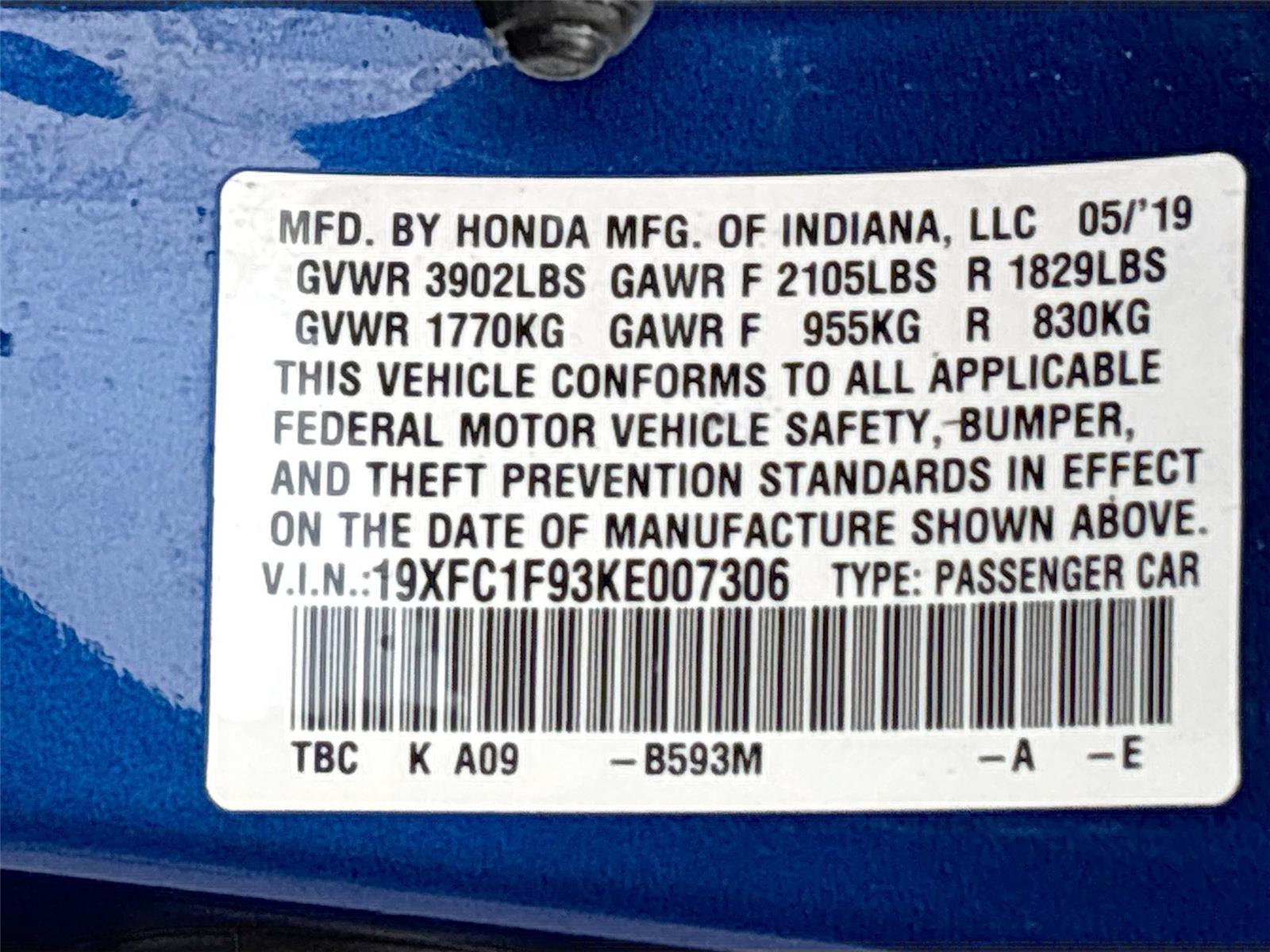 2019 Honda Civic Sedan Touring