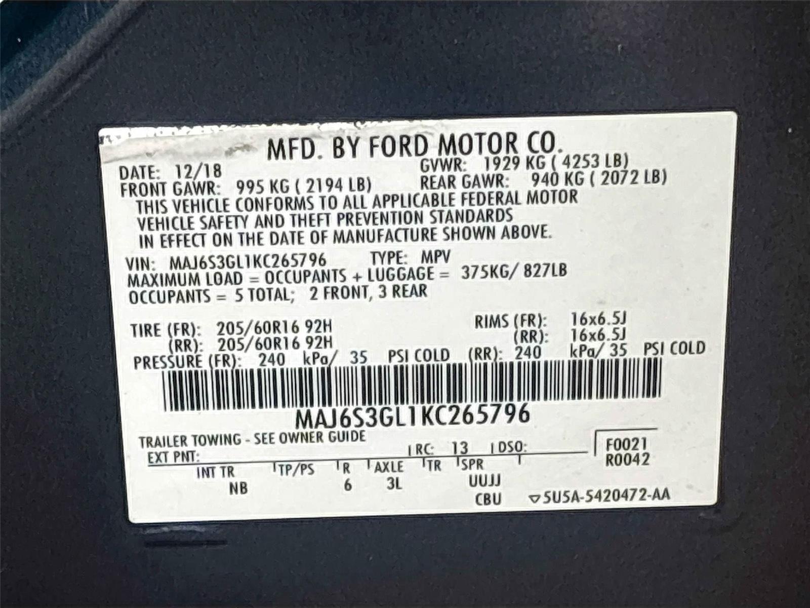 2019 Ford EcoSport SE