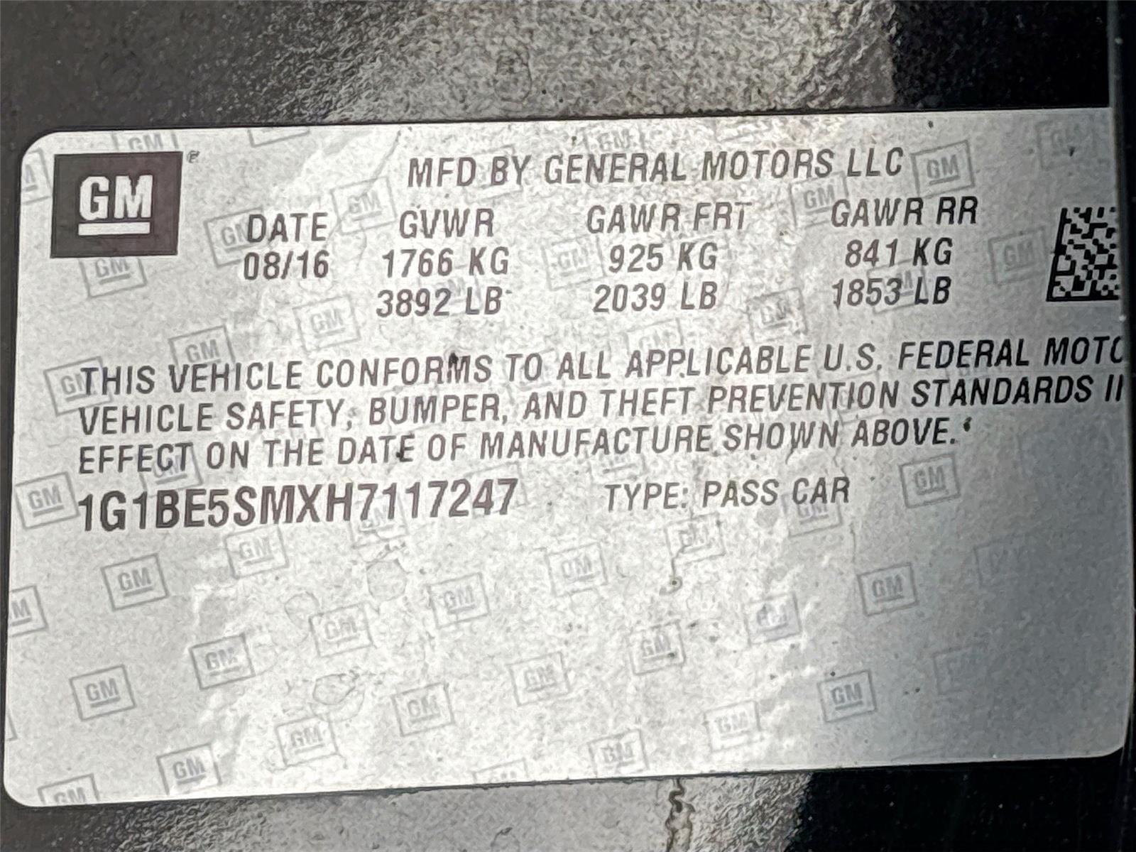 2017 Chevrolet Cruze LT