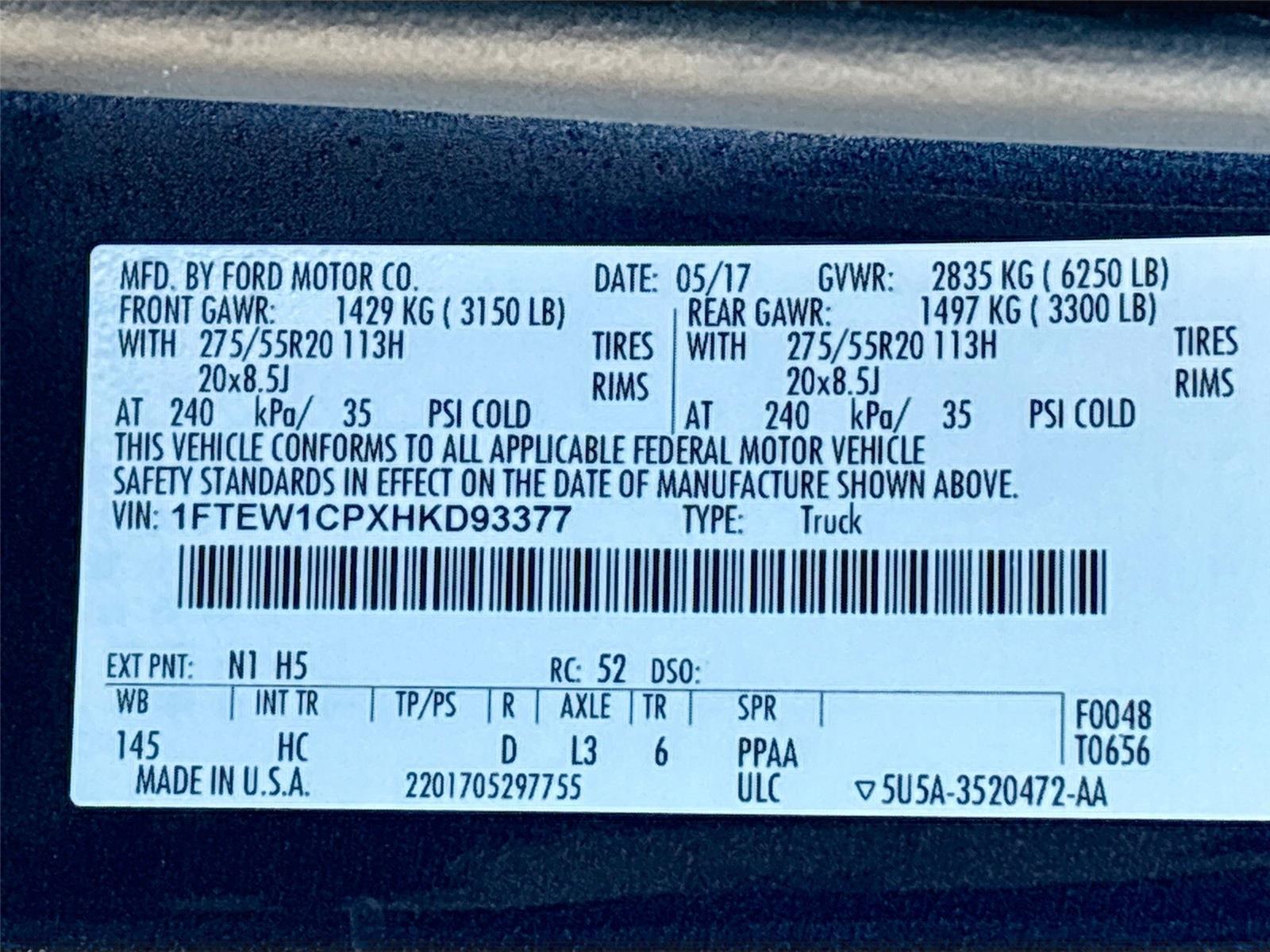 2017 Ford F-150 Lariat