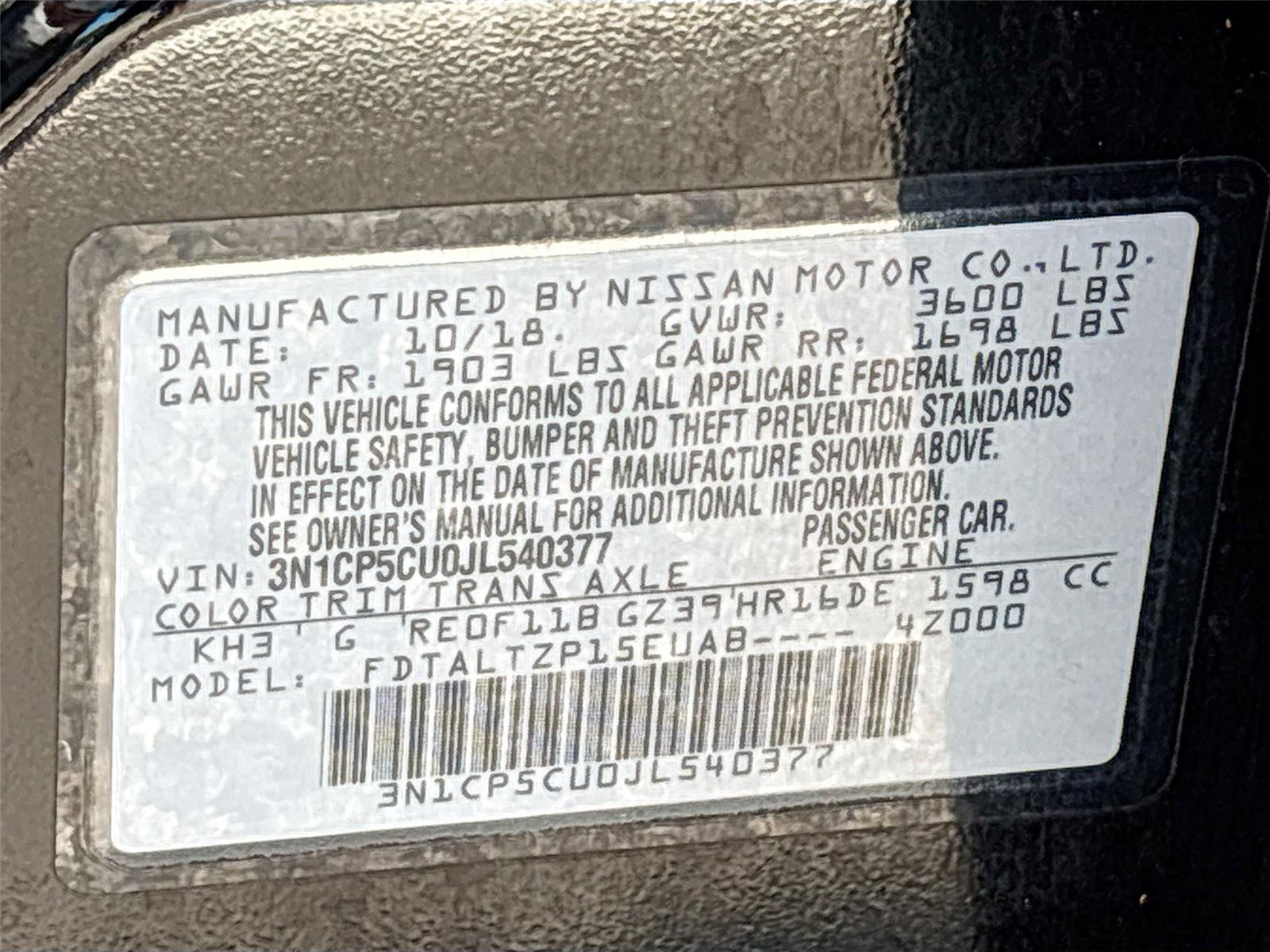 2018 Nissan Kicks SR