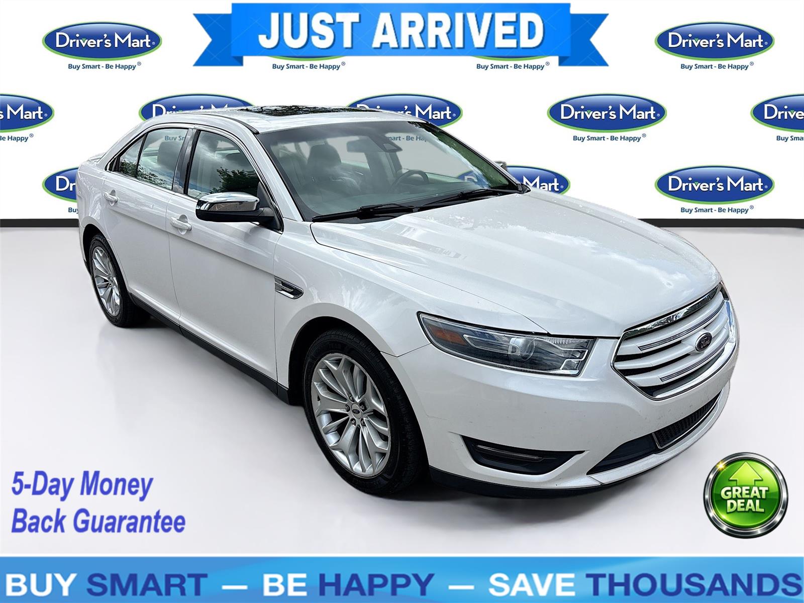 White Platinum Metallic Tri-Coat 2018 Ford Taurus Limited AWD Sedan All-Wheel Drive 6-Speed Automatic