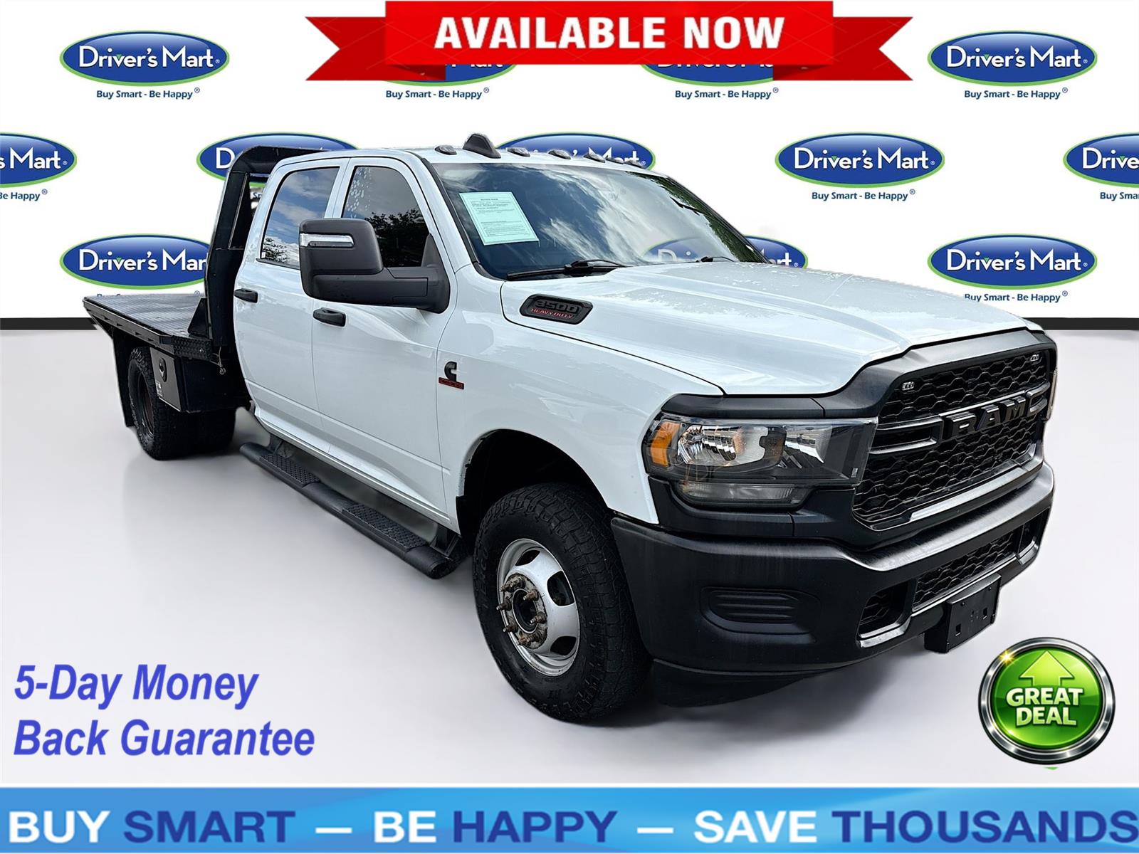 Bright White Clearcoat 2024 RAM 3500 Chassis Tradesman Crew Cab LB DRW 4WD Pickup Truck Four-Wheel Drive 6-Speed Automatic
