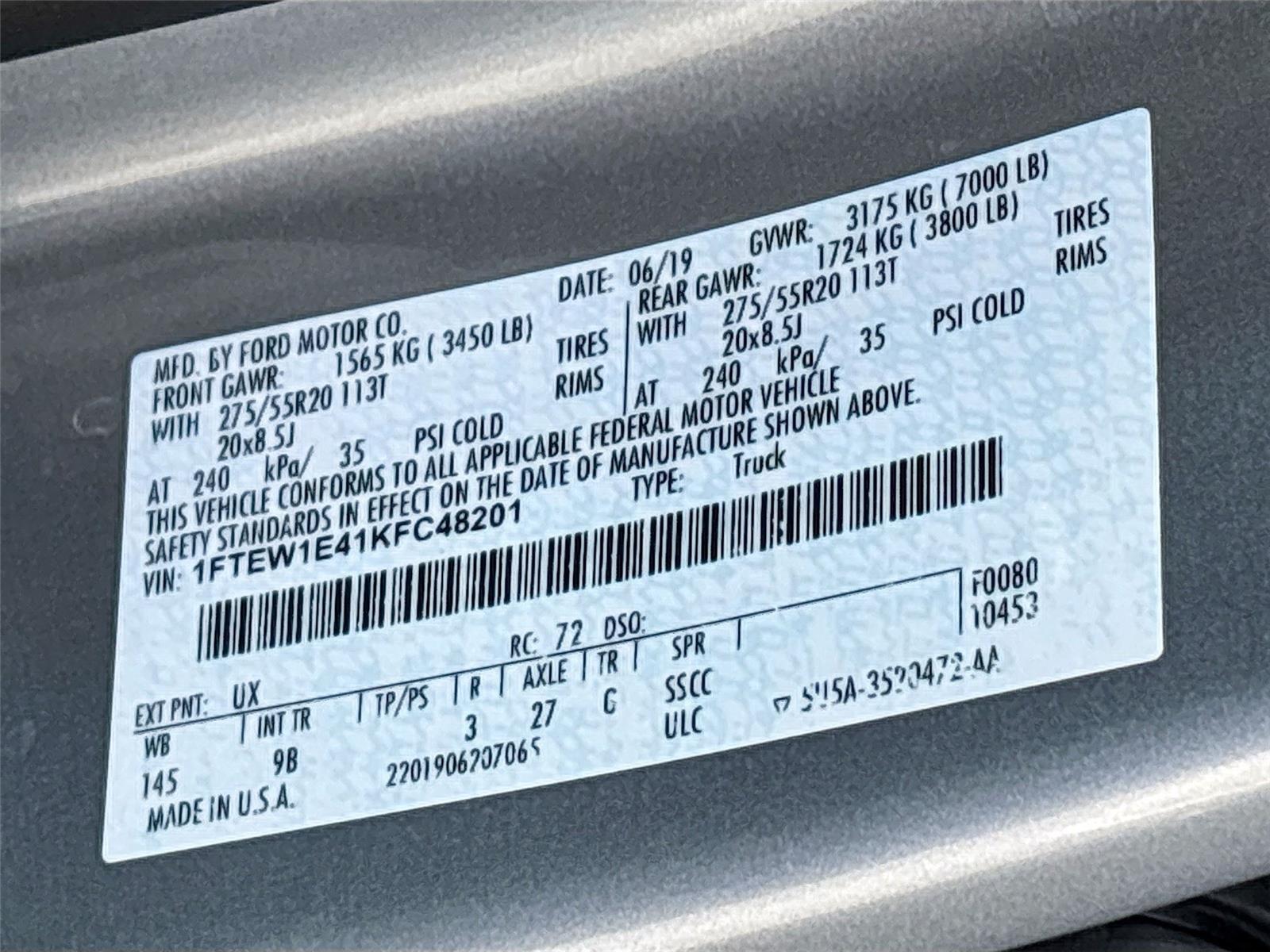 2019 Ford F-150 Platinum