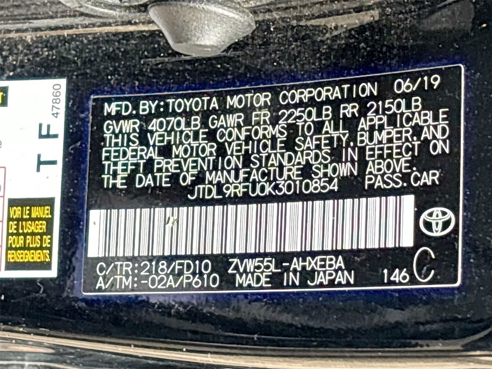 2019 Toyota Prius LE