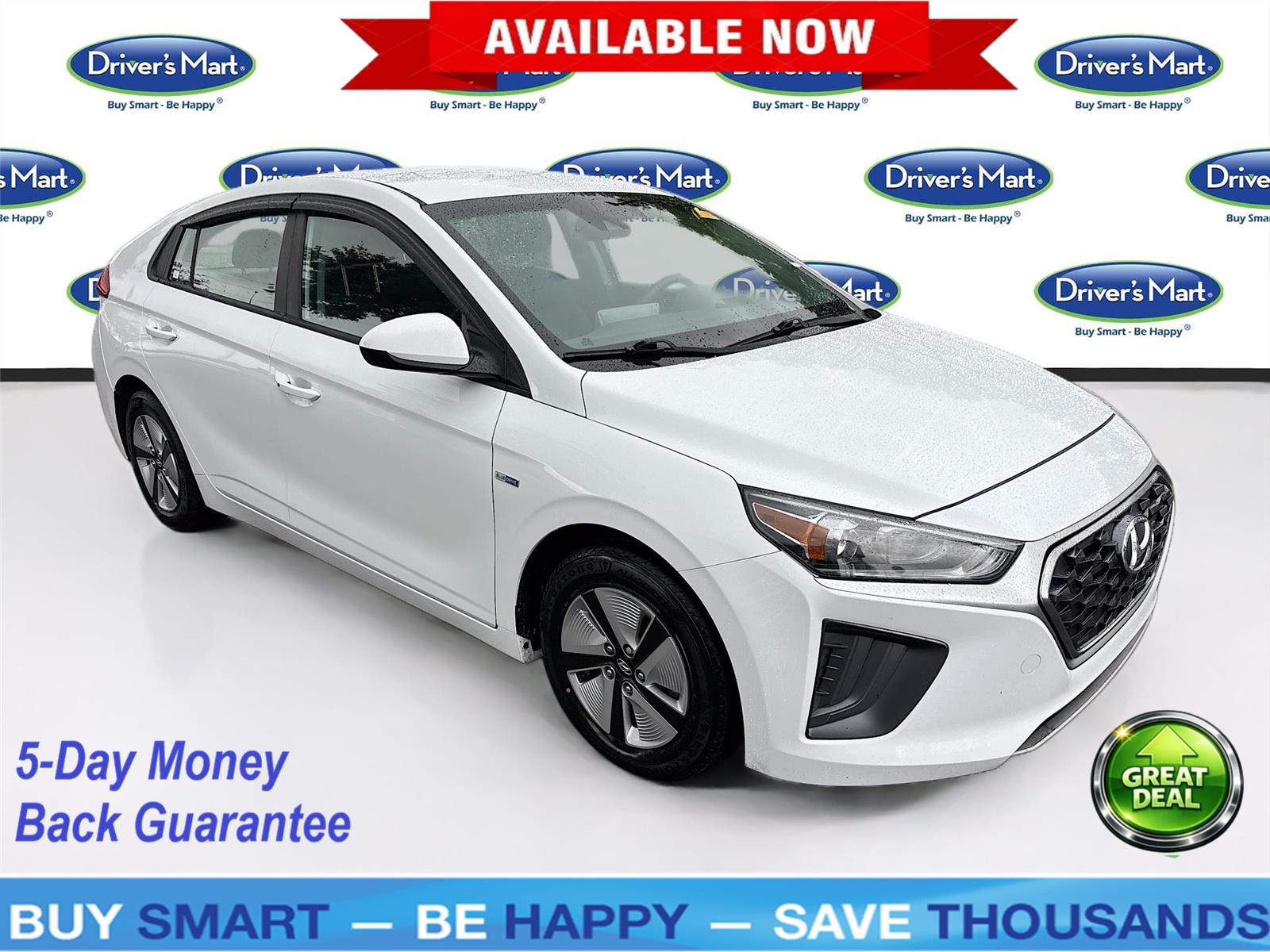 Ceramic White 2020 Hyundai Ioniq Hybrid Blue FWD Hatchback Front-Wheel Drive Automatic