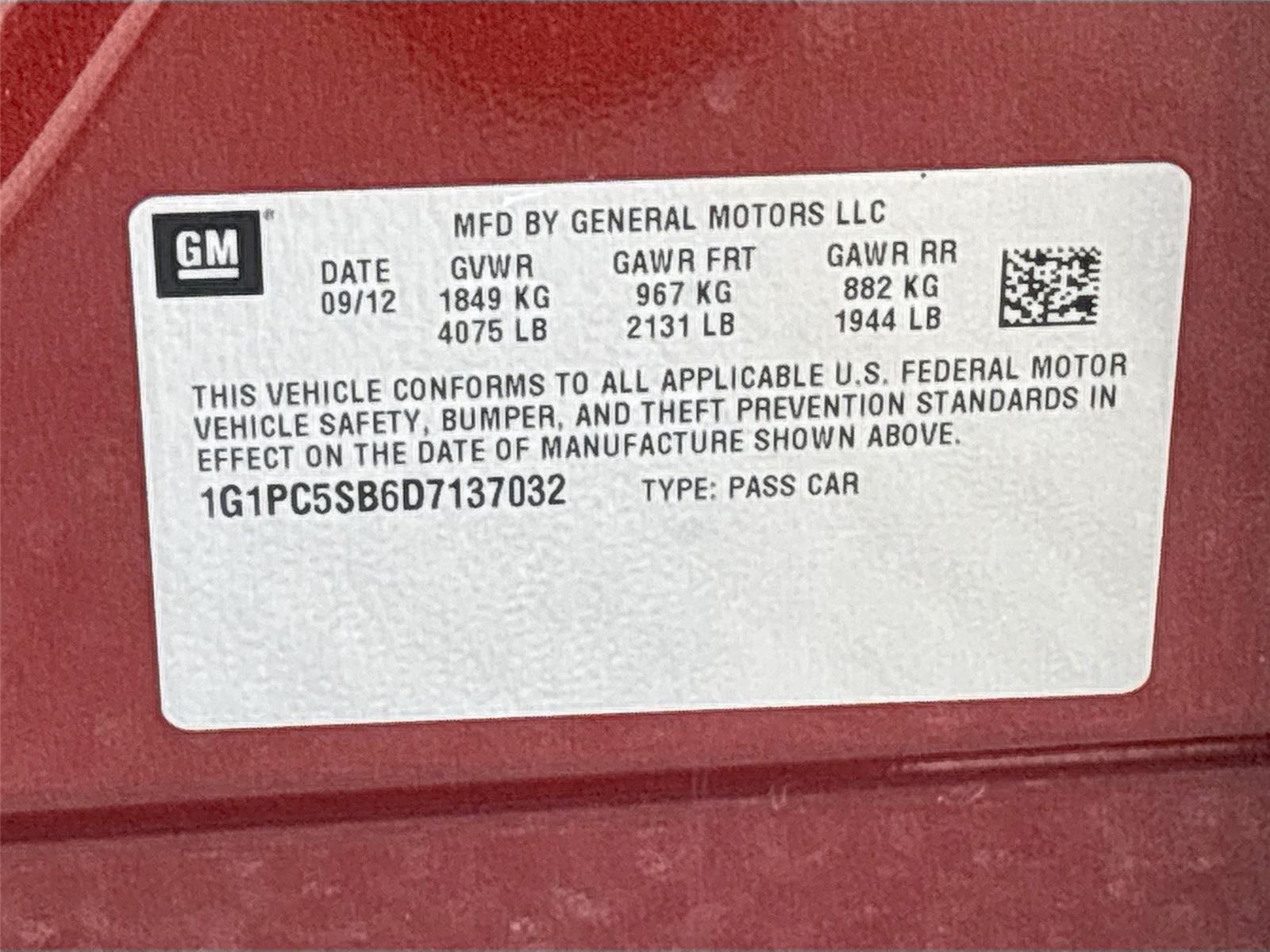 2013 Chevrolet Cruze 1LT