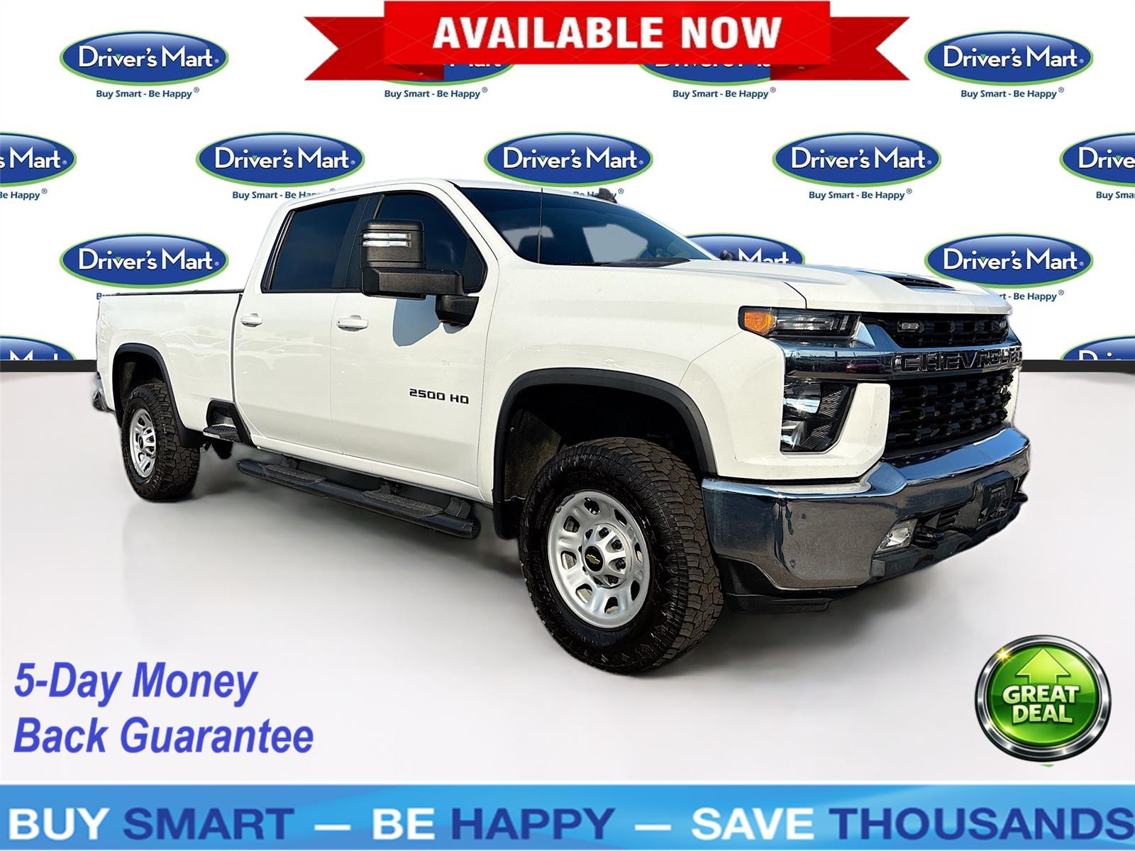 Summit White 2021 Chevrolet Silverado 2500HD LT Crew Cab 4WD Pickup Truck Four-Wheel Drive 6-Speed Automatic