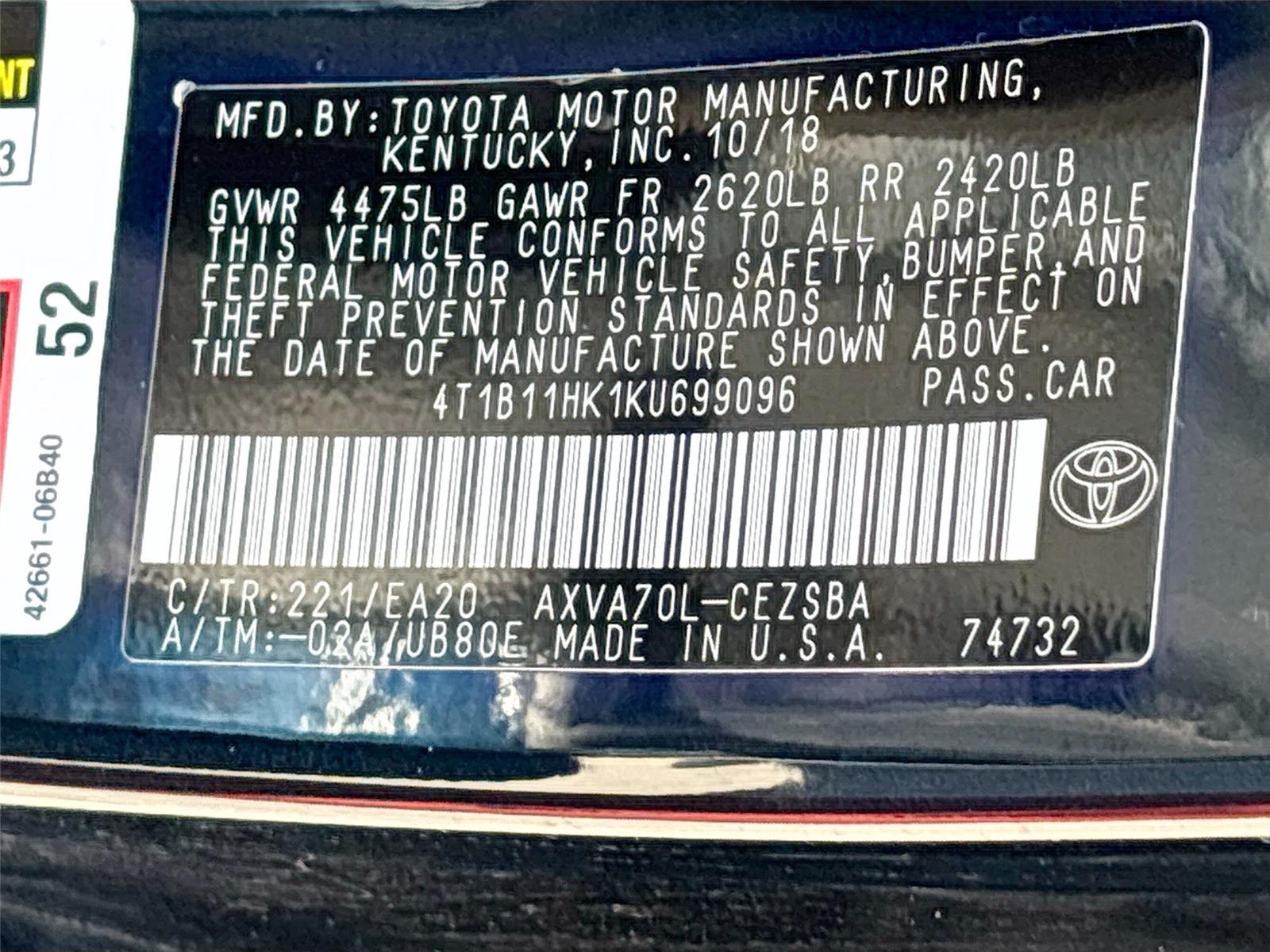 2019 Toyota Camry SE