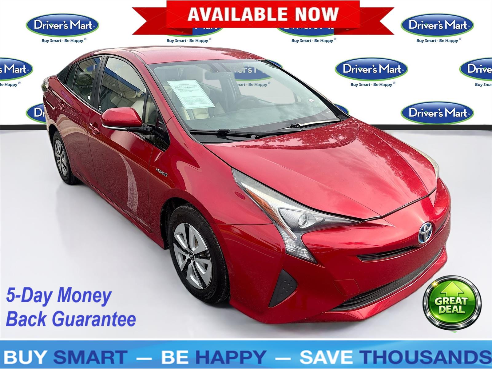 Hypersonic Red 2016 Toyota Prius Four FWD Hatchback Front-Wheel Drive Continuously Variable Transmission