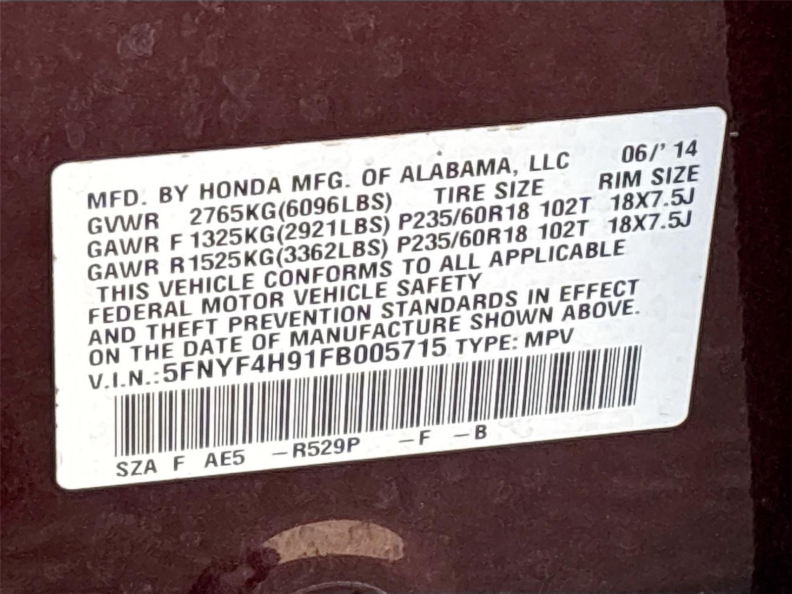 2015 Honda Pilot Touring