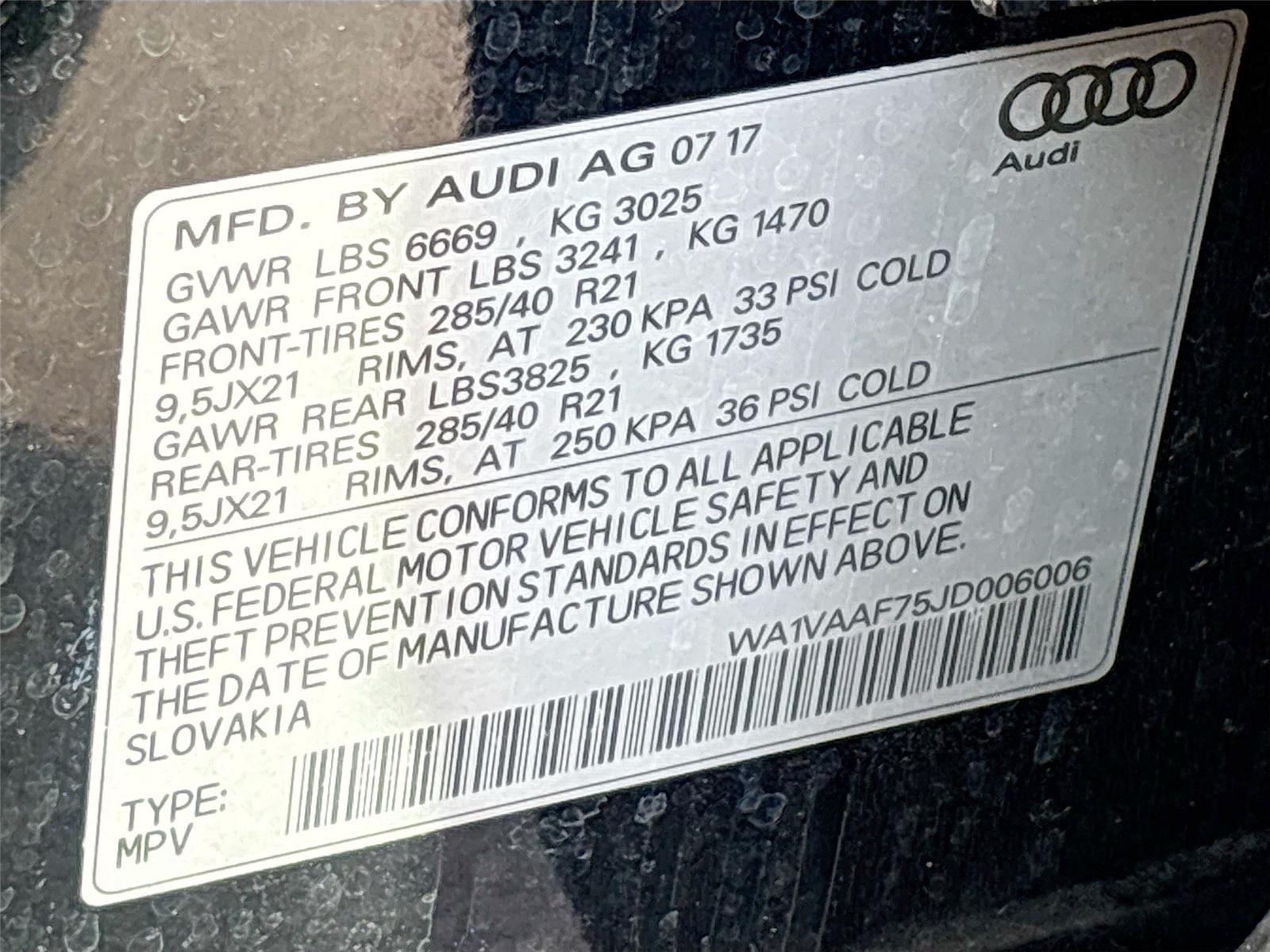 2018 Audi Q7 Prestige