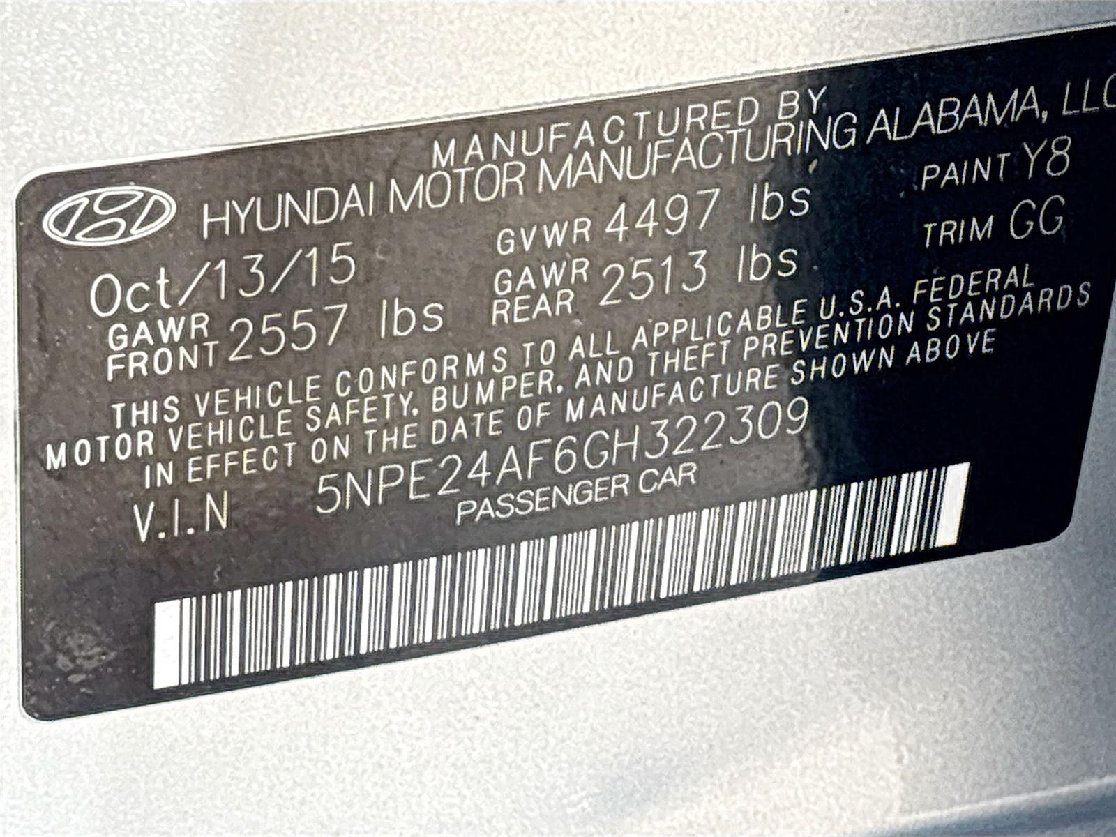 2016 Hyundai Sonata 2.4L SE