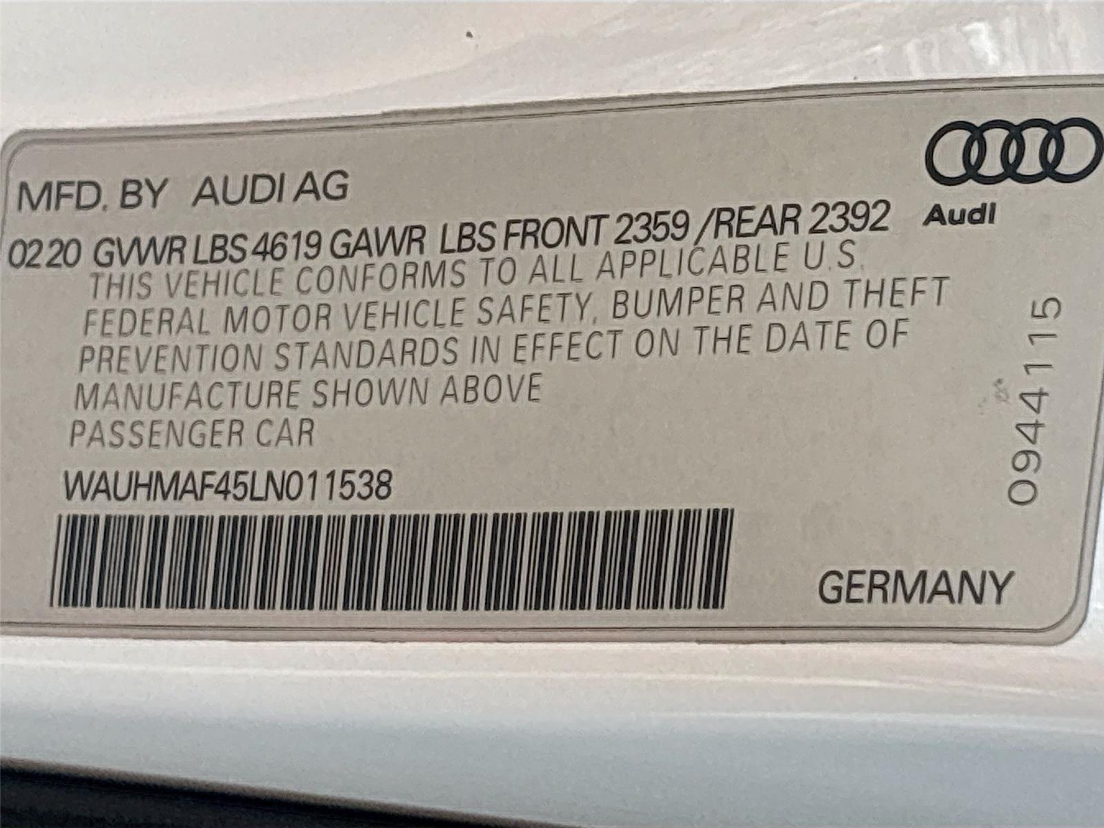 2020 Audi A4 Sedan Premium Plus