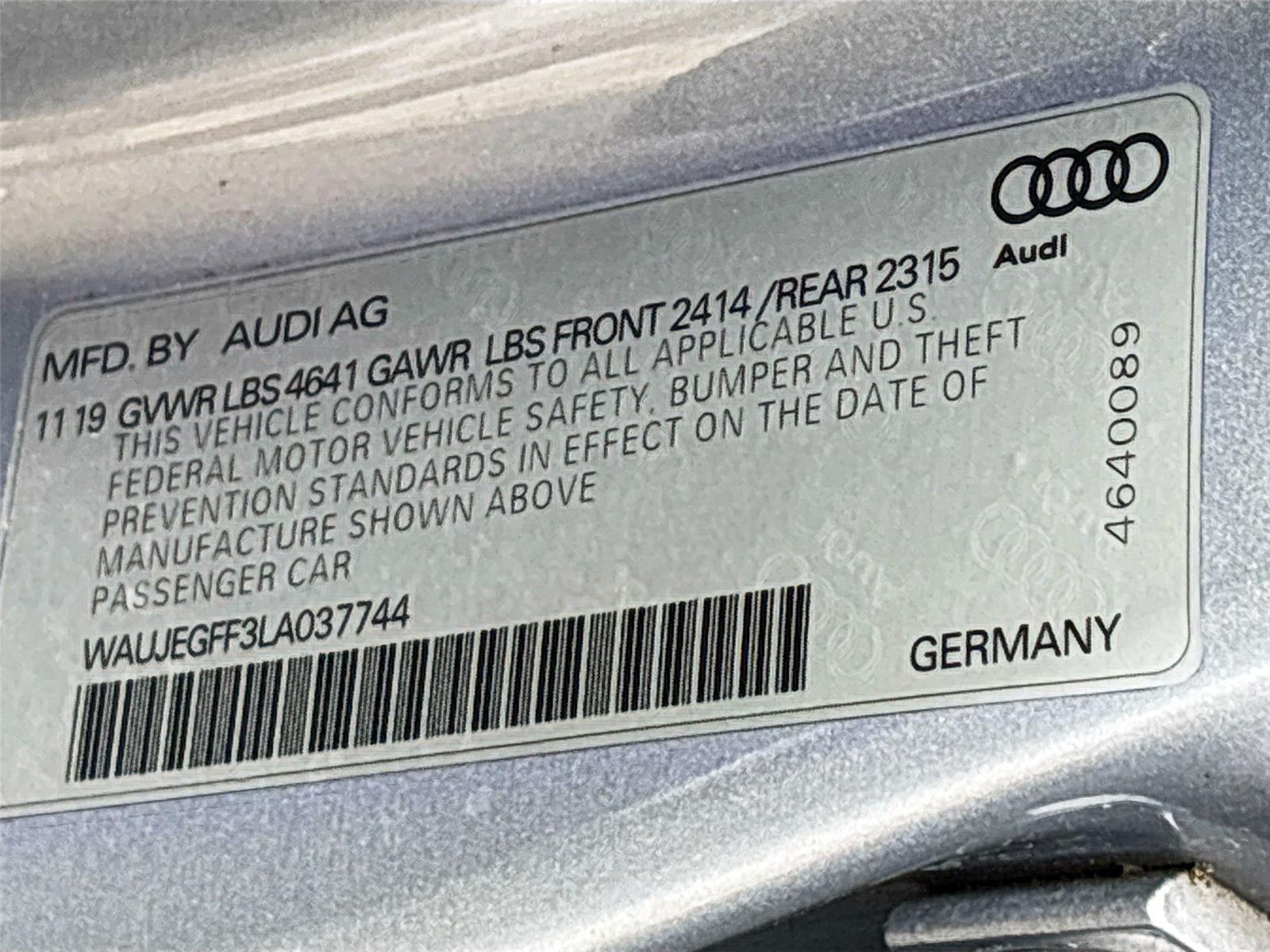 2020 Audi A3 Sedan S line Premium Plus
