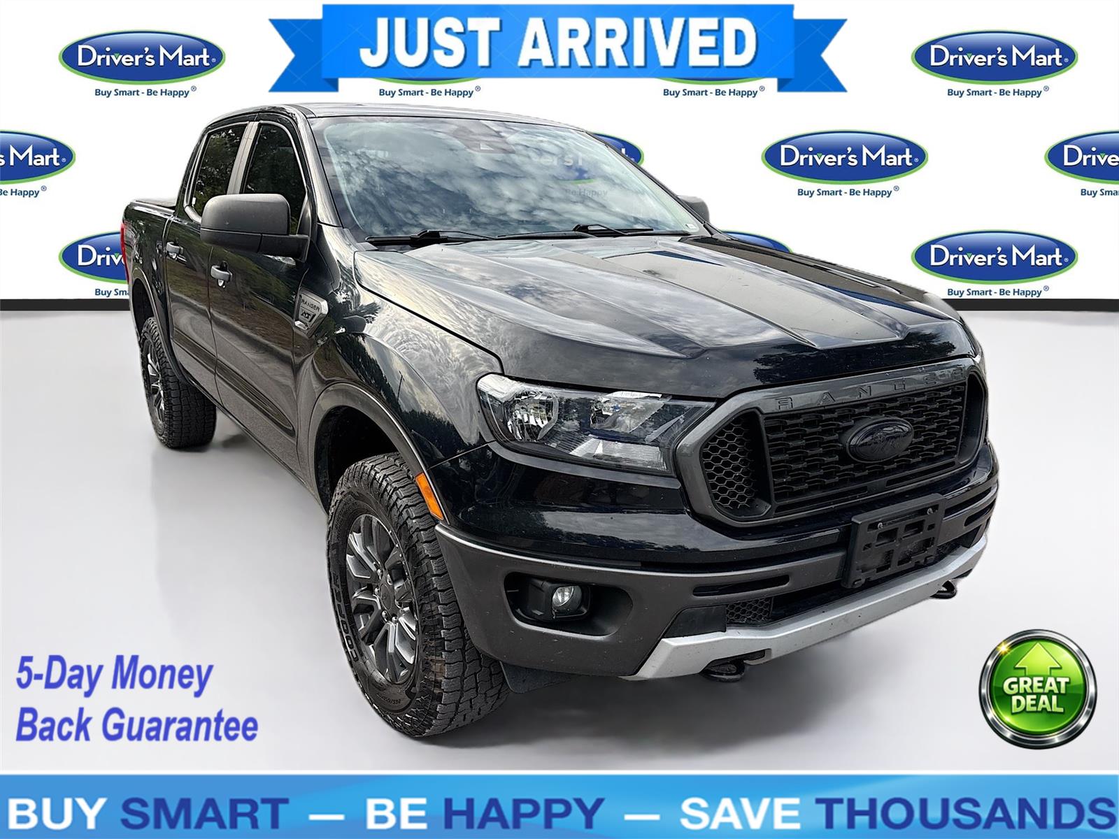 Shadow Black 2020 Ford Ranger XLT SuperCrew 4WD Pickup Truck Four-Wheel Drive Automatic