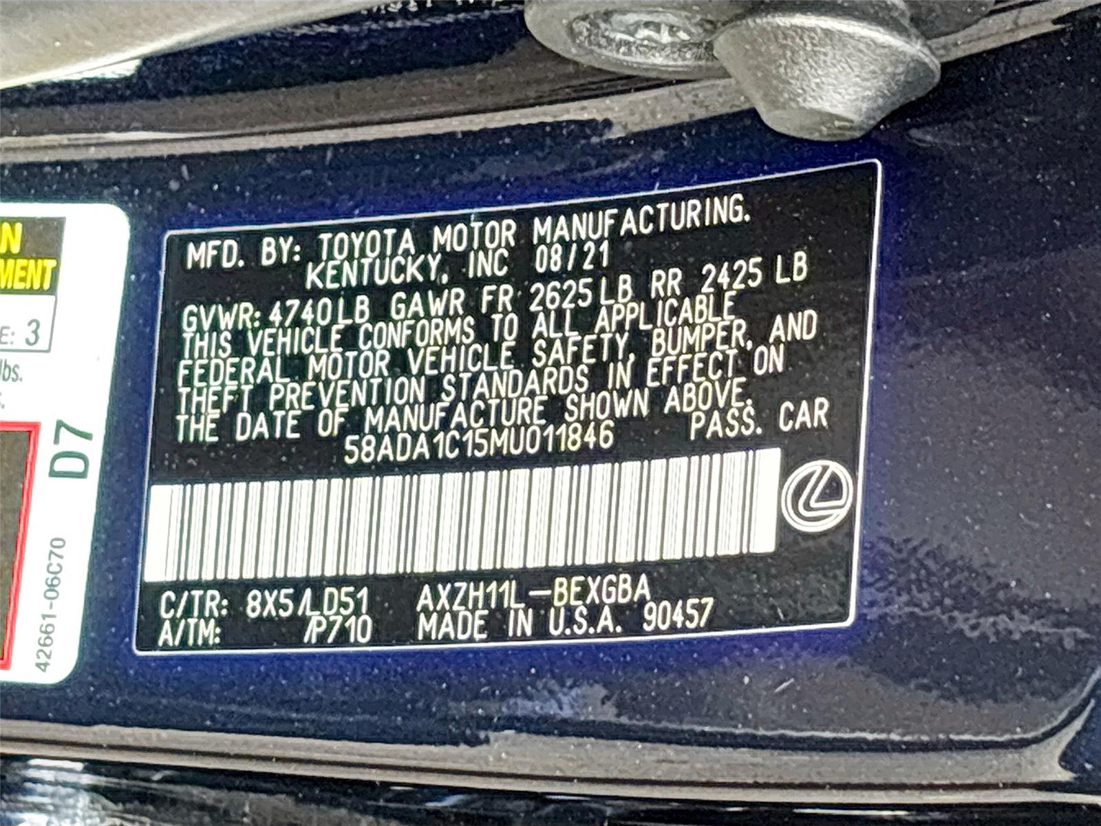 2021 Lexus ES ES 300h