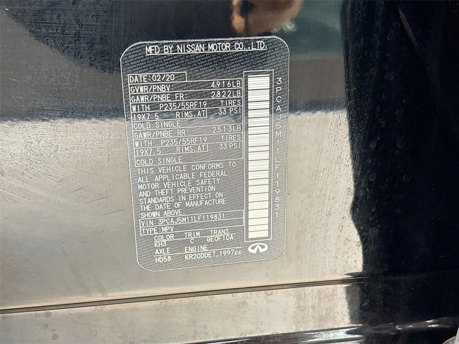 2020 INFINITI QX50 LUXE
