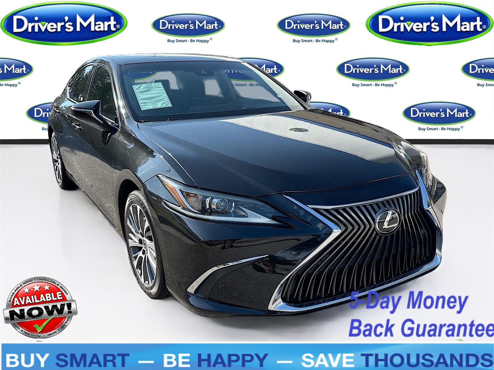 Black (Caviar) 2019 Lexus ES Sedan Front-Wheel Drive Automatic