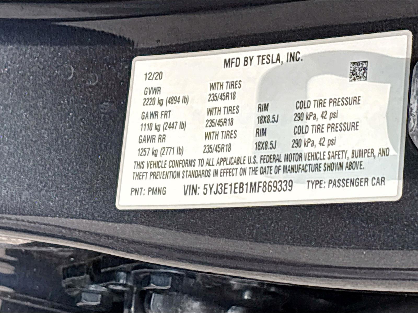 2021 Tesla Model 3 Long Range