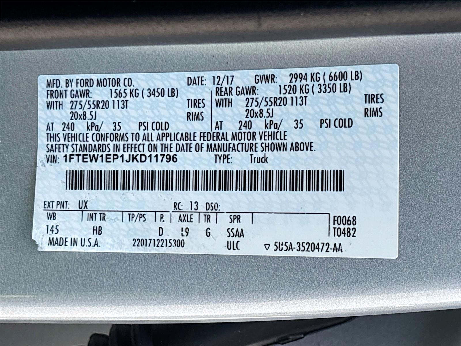 2018 Ford F-150 LARIAT