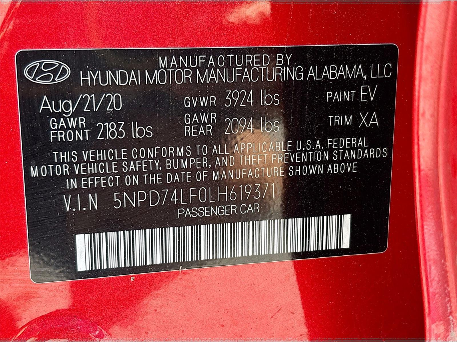 2020 Hyundai Elantra SE