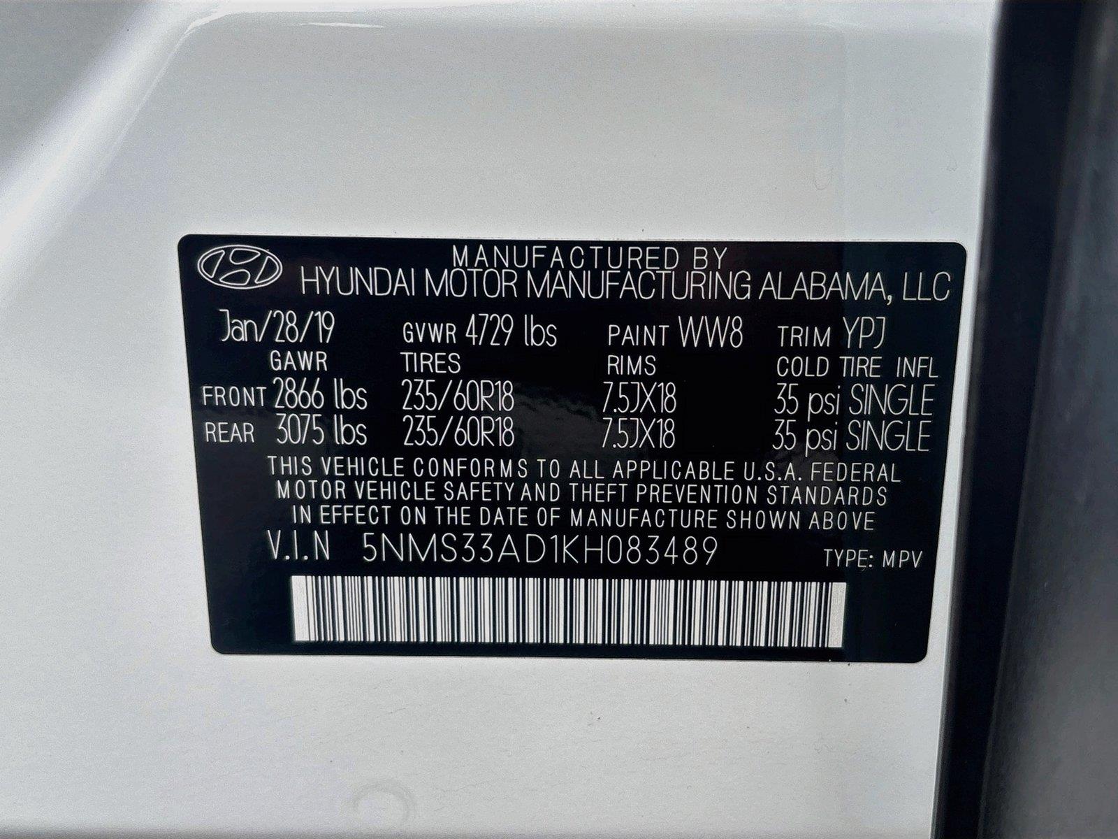 2019 Hyundai Santa Fe SEL Plus